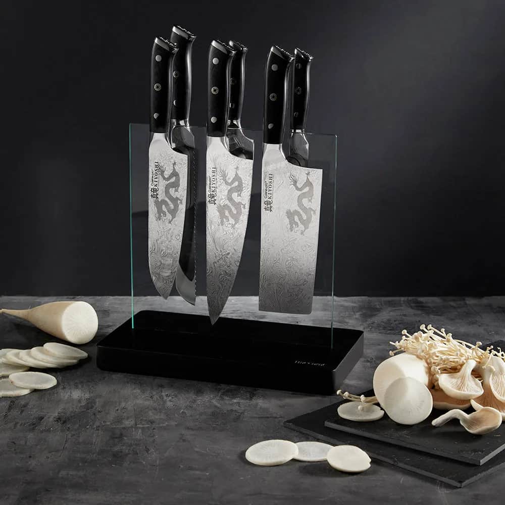 THE CUSTOM CHEF™ Knivblokke med knive Cuisine::pro®
KIYOSHI™ Cuisine::pro KIYOSHI™ Kiyo Knivblok - 7 dele i Sølvfarvet/sort, 2