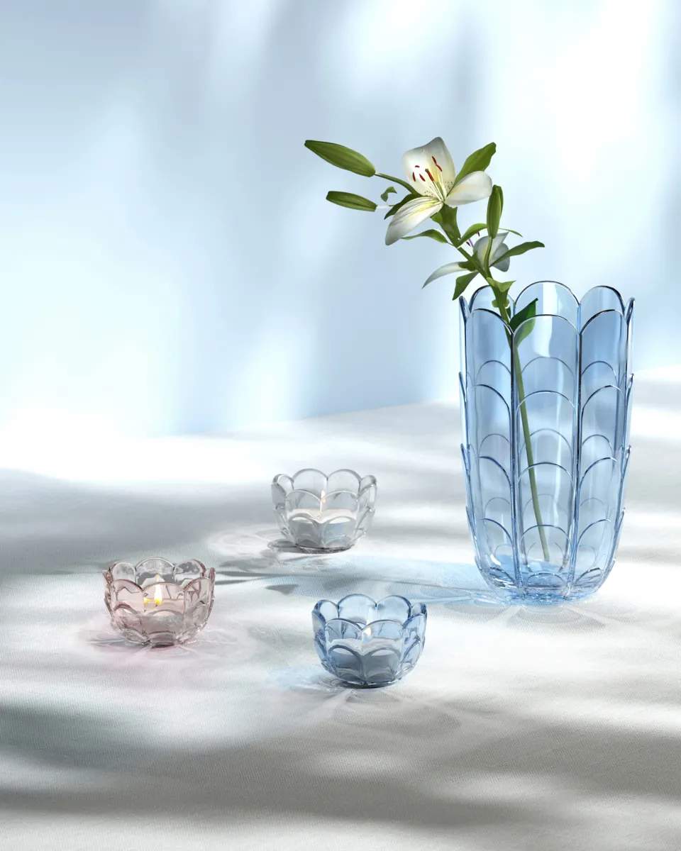 Holmegaard Fyrfadsstage Lily Fyrfadsstage i Blue Iris, 2