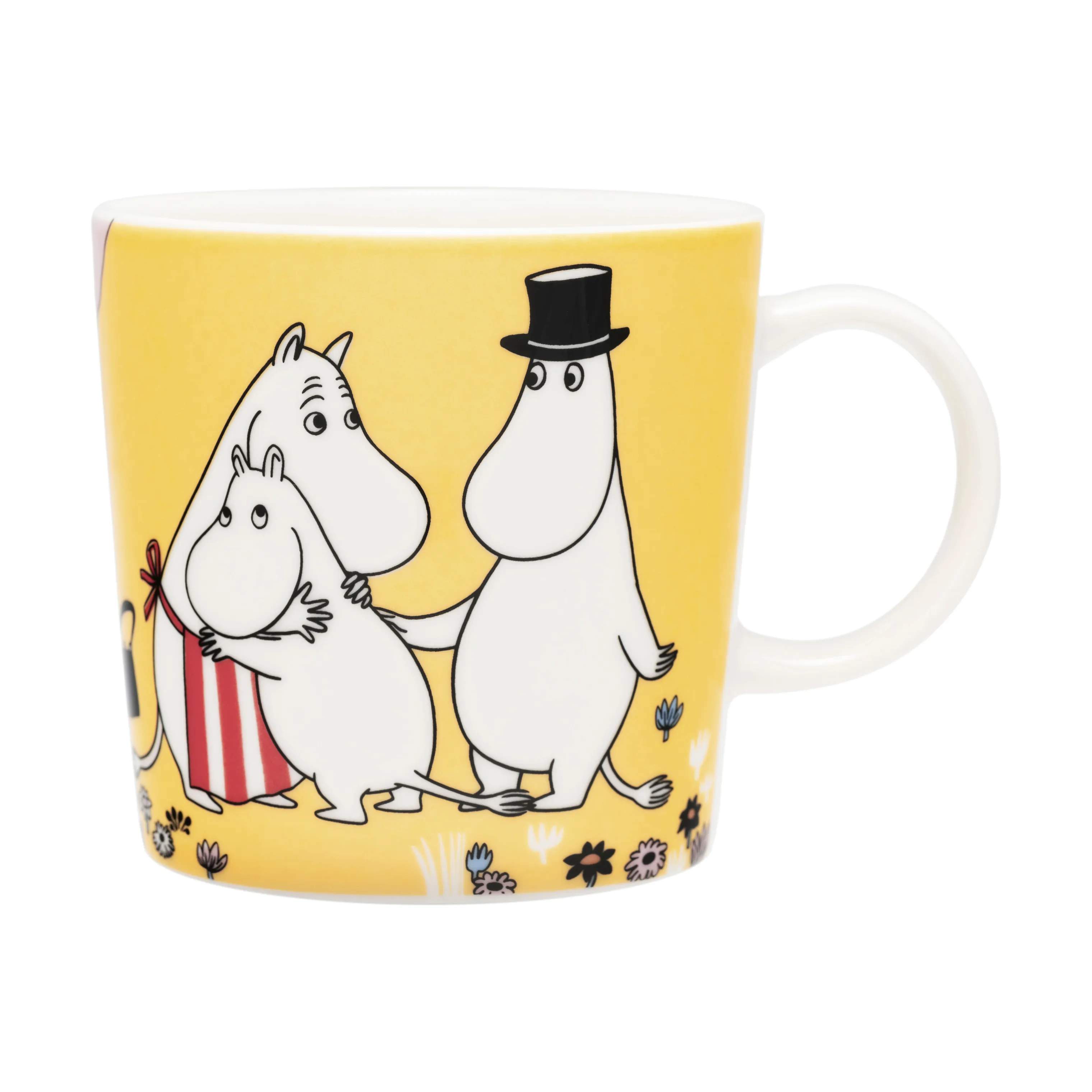 Moomin Arabia Krus og kopper med hank Ferieklar Krus - Familietid i Gul/familietid, 30 cl, 3