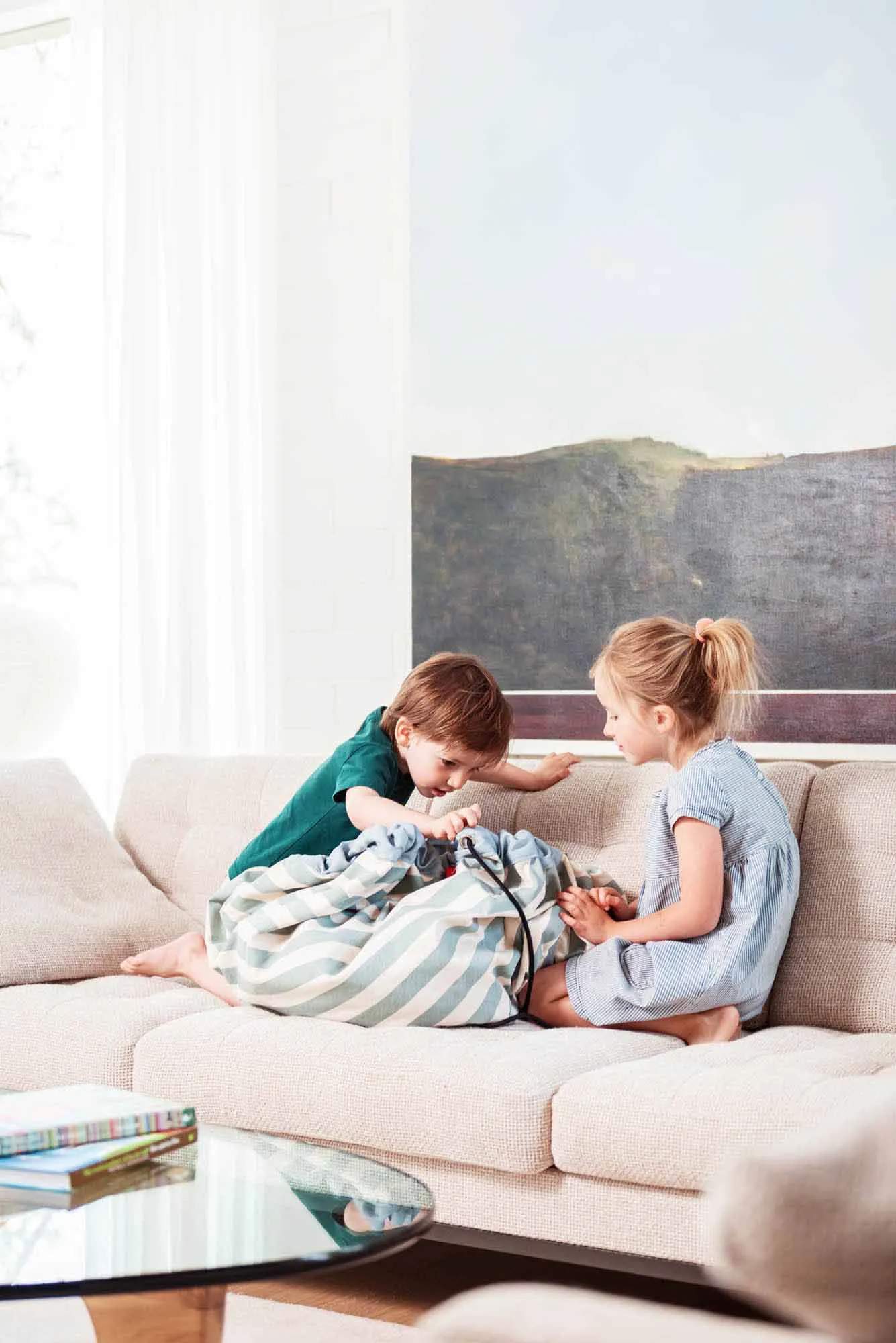 Play&Go Til børneværelset Print Legetæppe i Grønne striber, 3