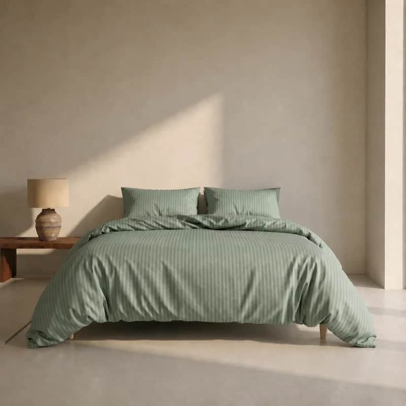 Casa Decór Sengetøj Dreamers Stripe Sengetøj i Sea Grass, B140 x L220 cm, 3