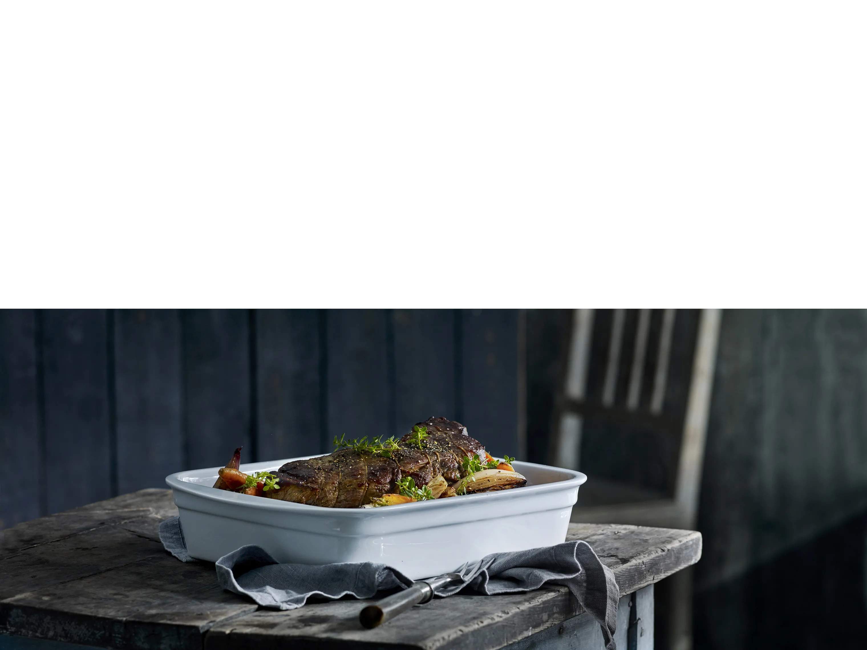 Pillivuyt Ovnfaste fade Lasagnefad i Hvid, 34 cm, 3