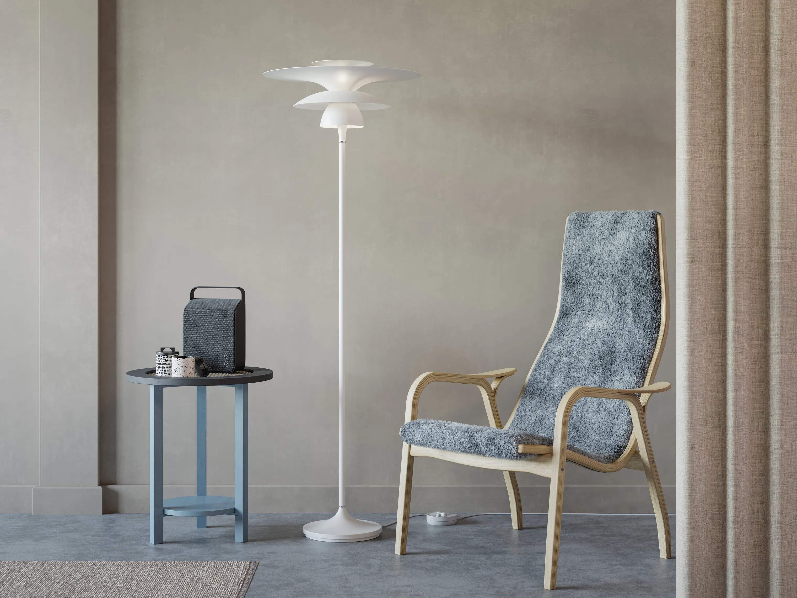 Belid Gulvlamper Picasso Gulvlampe i Mat hvid, 148,6 cm, 2