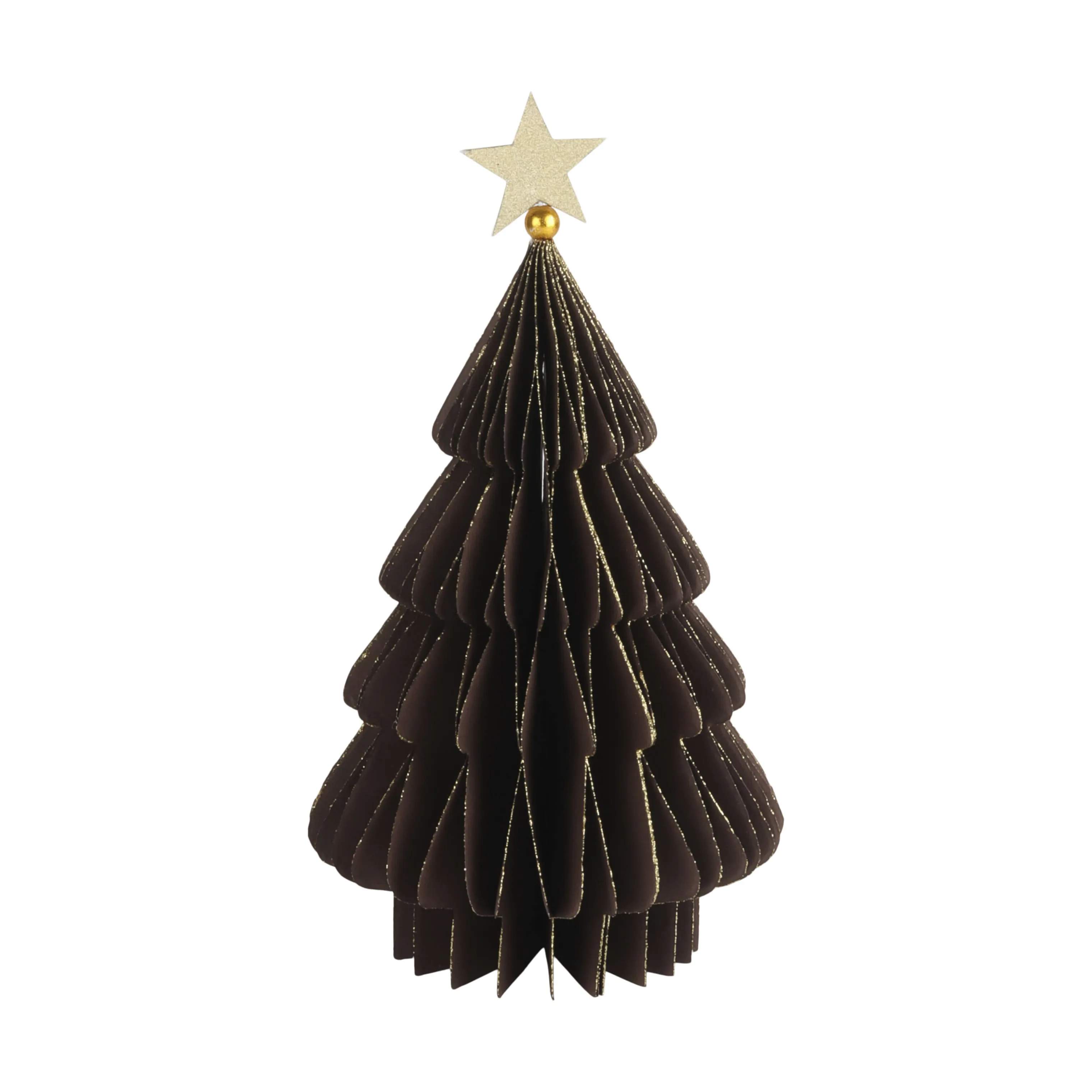 Casa Christmas Julefigurer Papir juletræ i Brun, 25 cm, 1