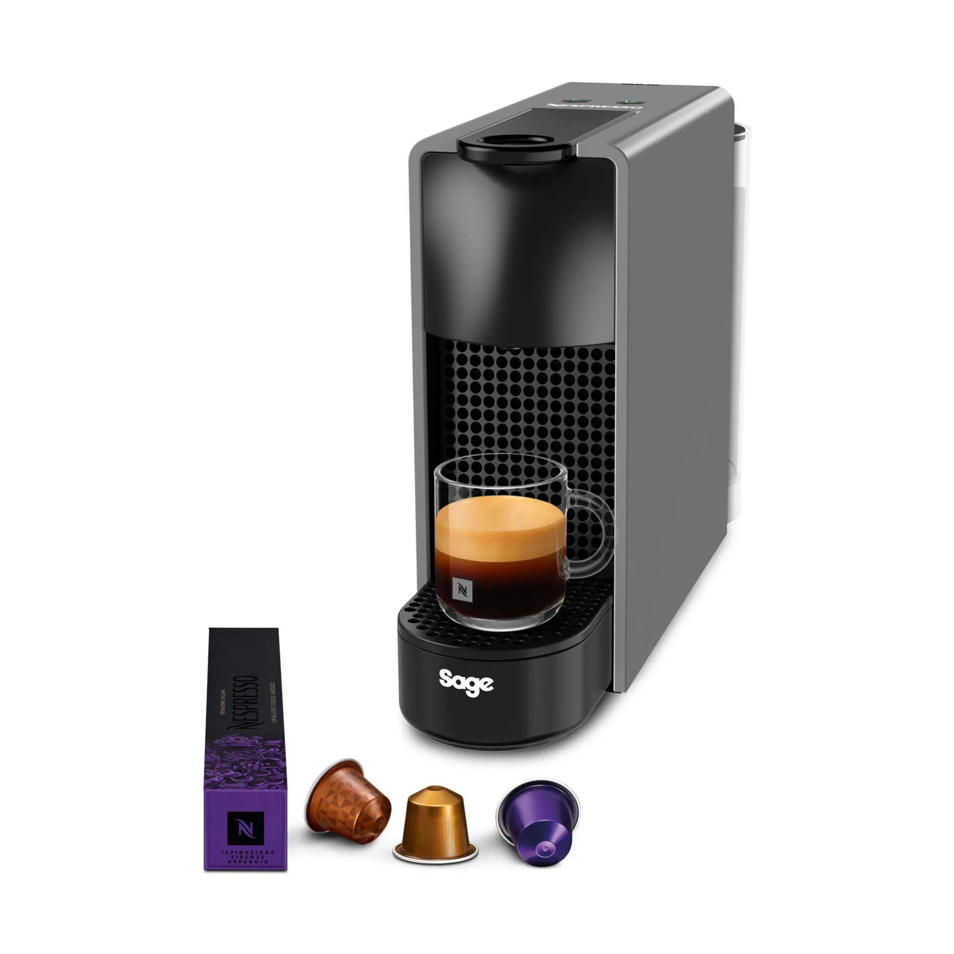 Sage Nespresso kapselmaskiner Essenza Mini 220 Kapsel Kaffemaskine i Grey, 1