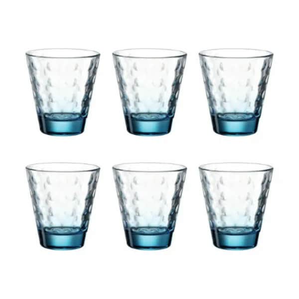 Vandglas - 6 stk., klar/blå, large