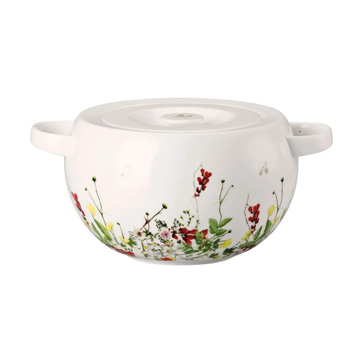 Brillance Fleurs Sauvages Overdækket salatskål, hvid / multifarvet, large