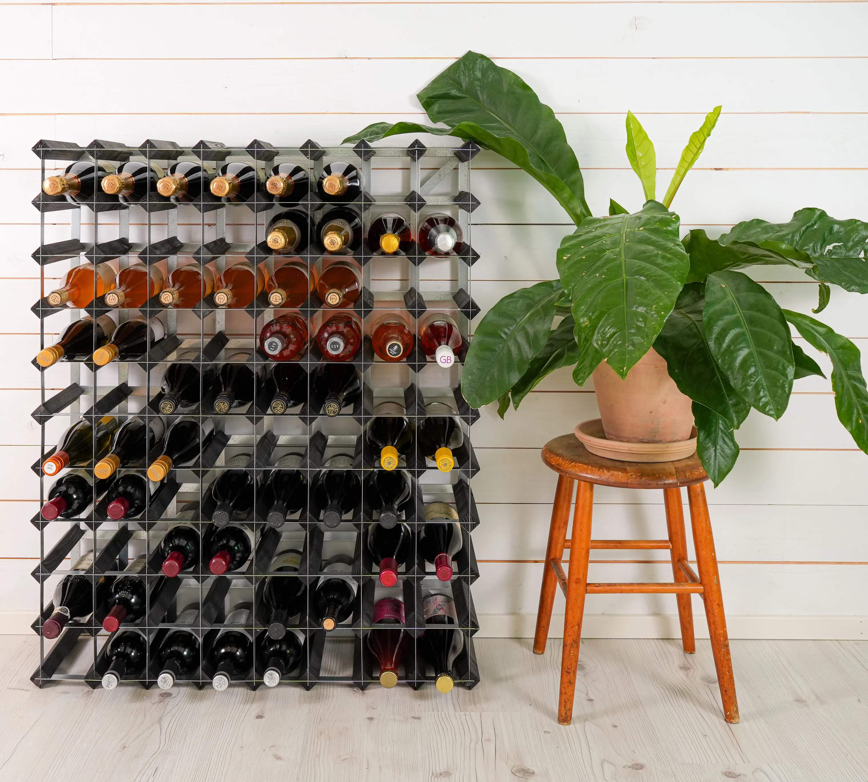 Traditional Wine Racks Vinreoler Vinreol i Sort ask, 90 flasker, 3