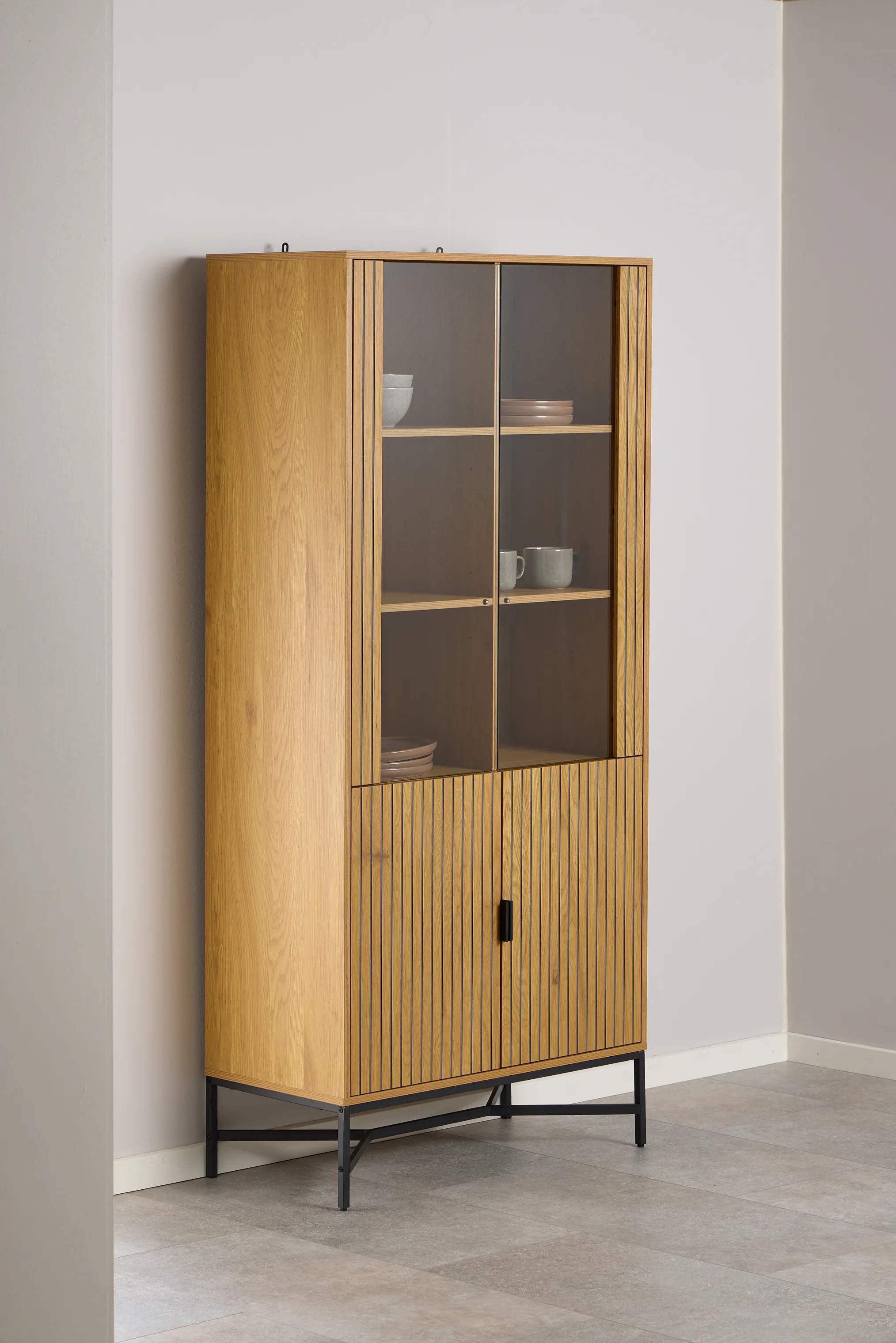 CASA Living Reoler og tilbehør Jaipur Vitrine i Natur/sort, 2