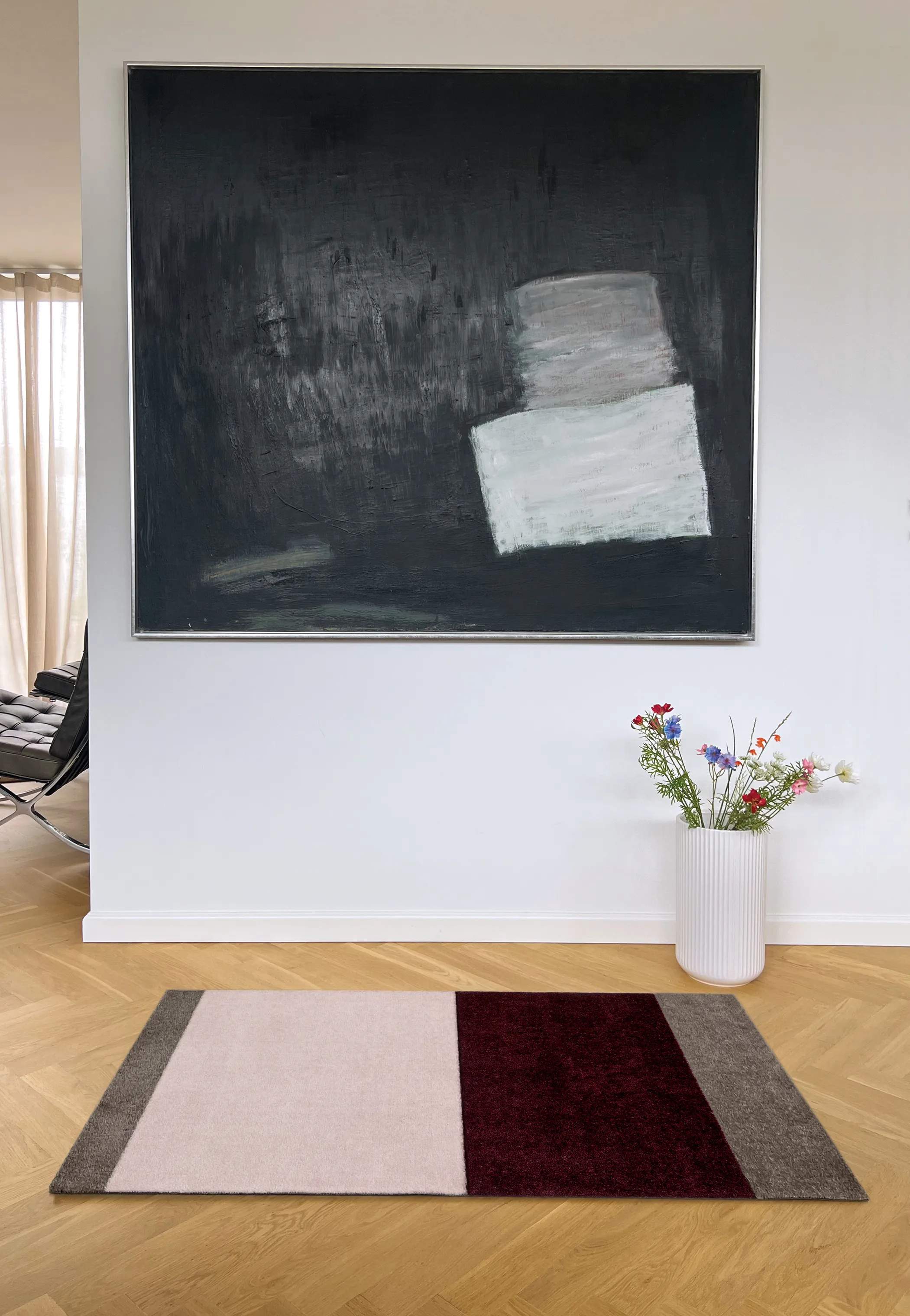 Tica Copenhagen Gulvtæpper Stripes Horisontal Gulvtæppe i Bordeaux/ Rosa/Sand, B67 x L120 cm, 7