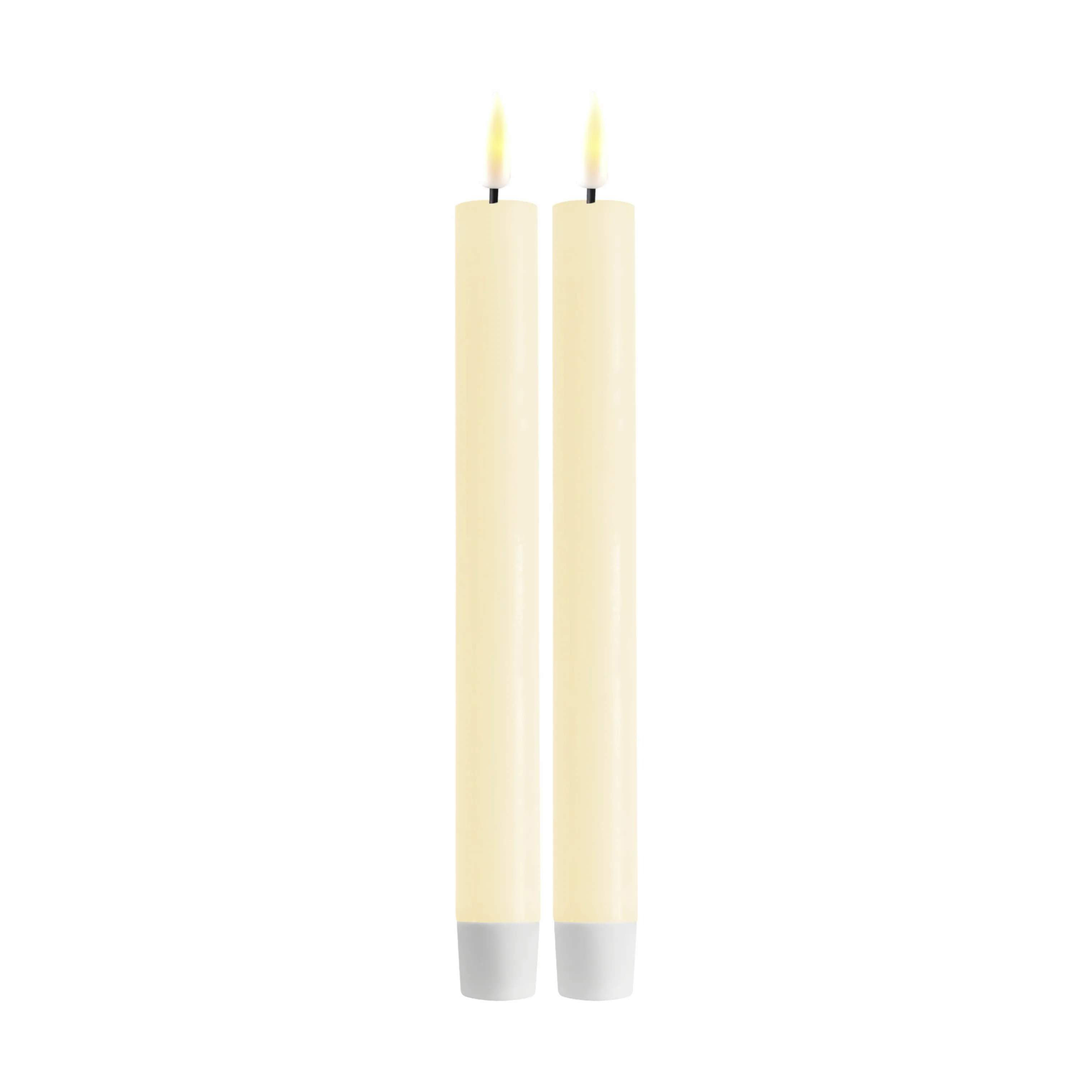 Real Flame LED Kronelys - 2 stk., creme, large