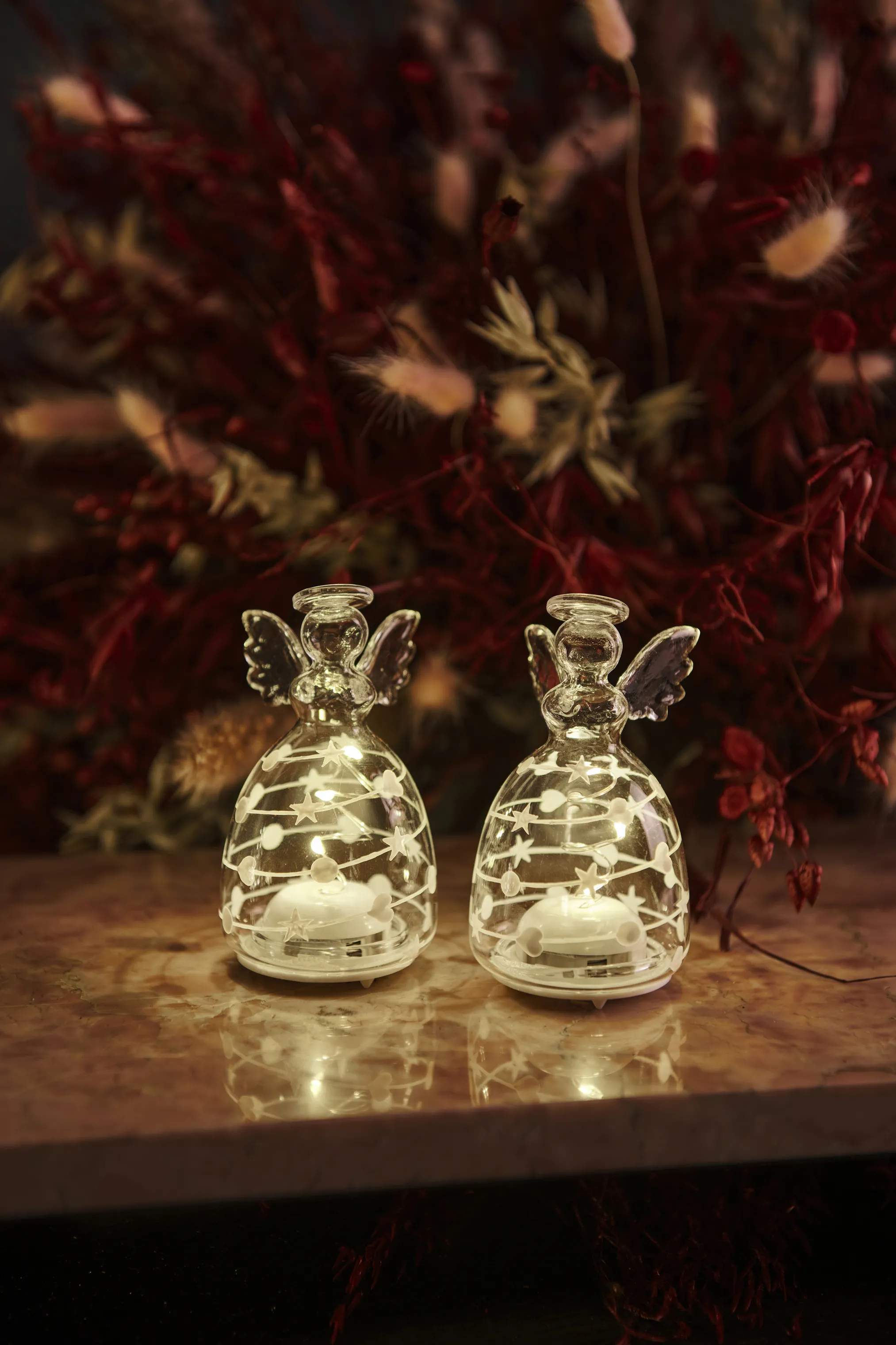 Sirius Lysdekoration Sweet Christmas Lysdekoration Engel - 2 stk. i 9 cm, 2