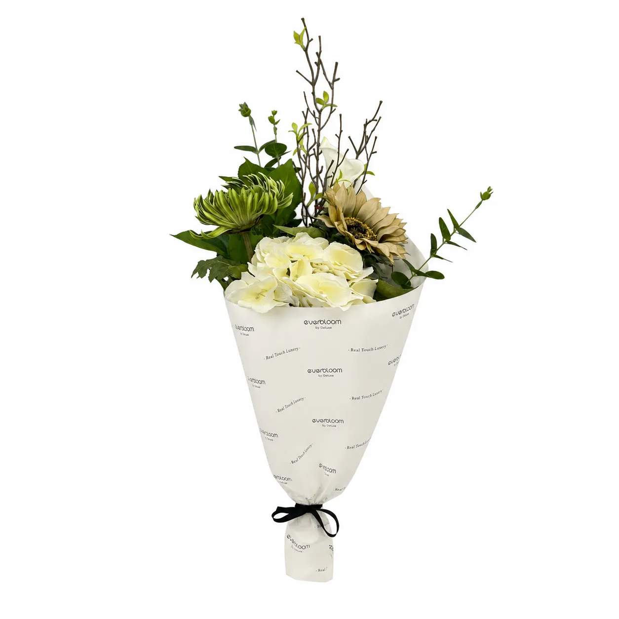 everbloom Kunstige blomster Kunstig Real Touch Blomsterbuket i Gul/Grøn, 3