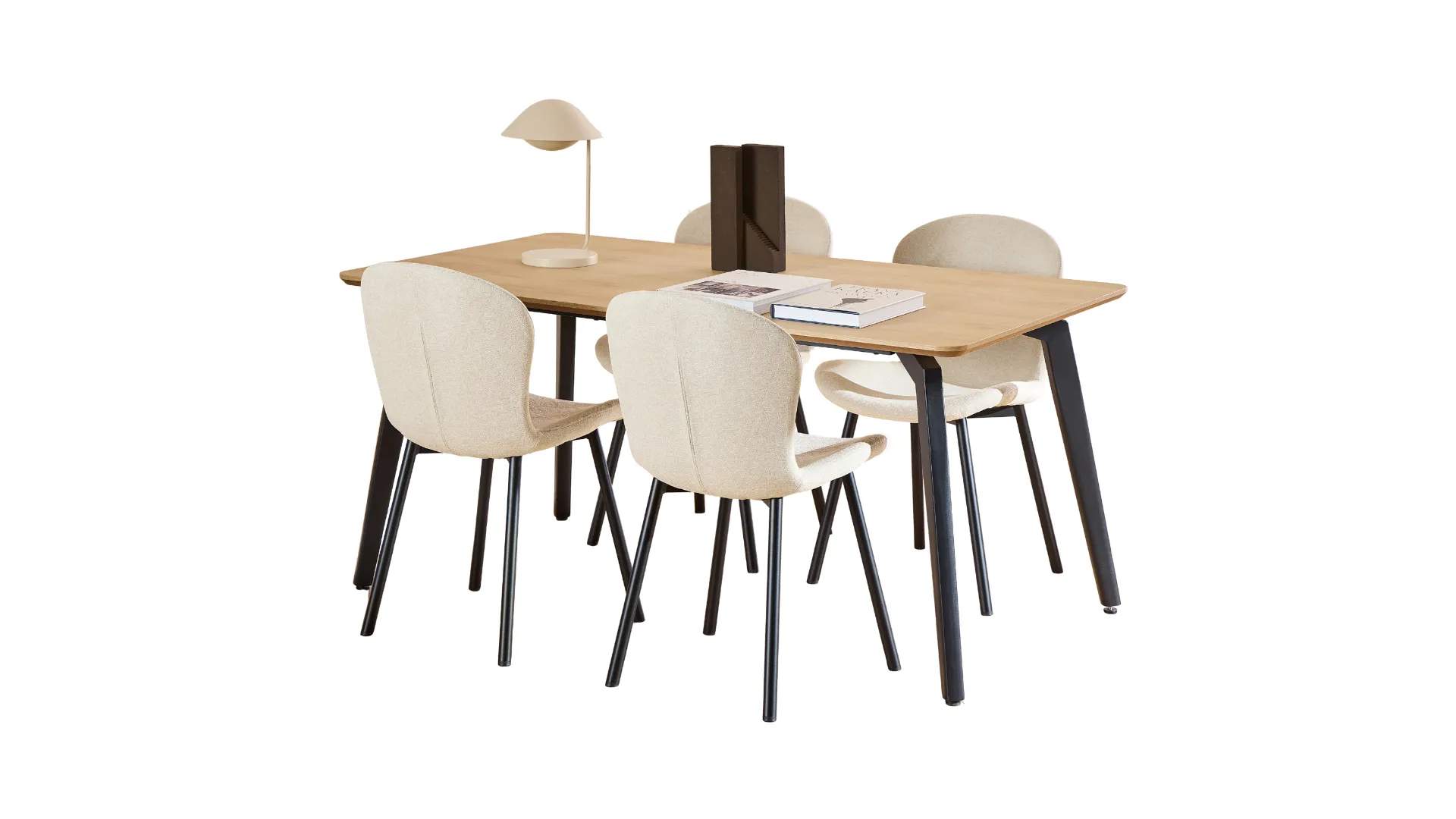 CASA Living Spiseborde Cadiz Spisebordssæt - 5 dele i Natur/beige, 1