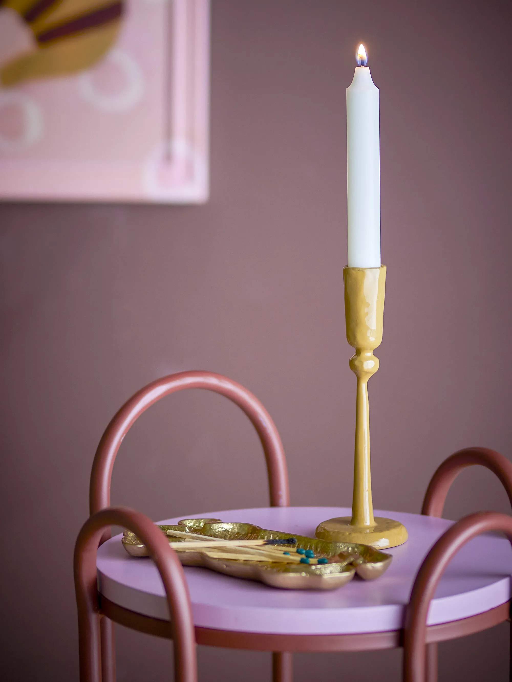 Bloomingville Kronelysestage Eber Lysestage i Gul, 2