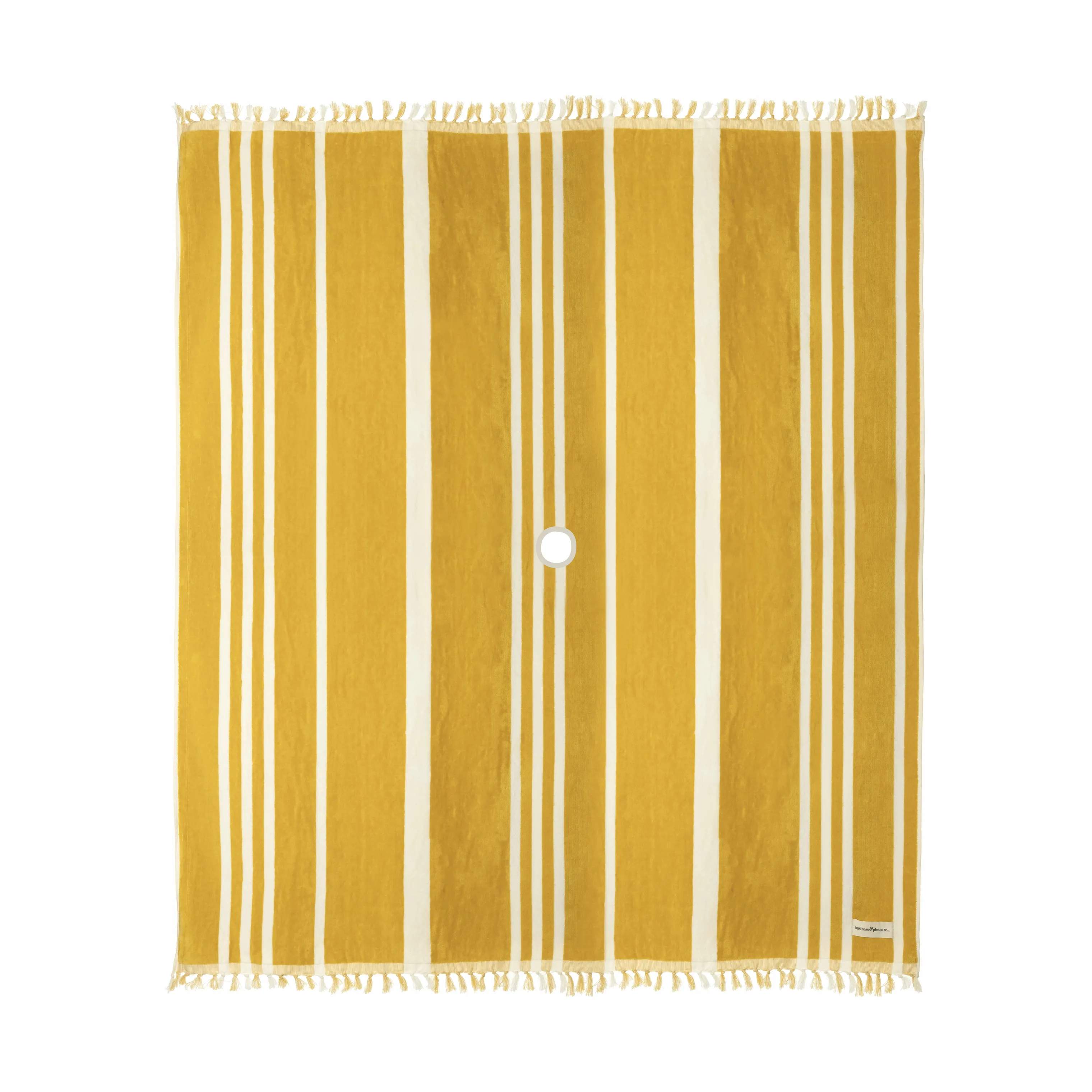 Strandtæppe, vintage yellow stripe, large