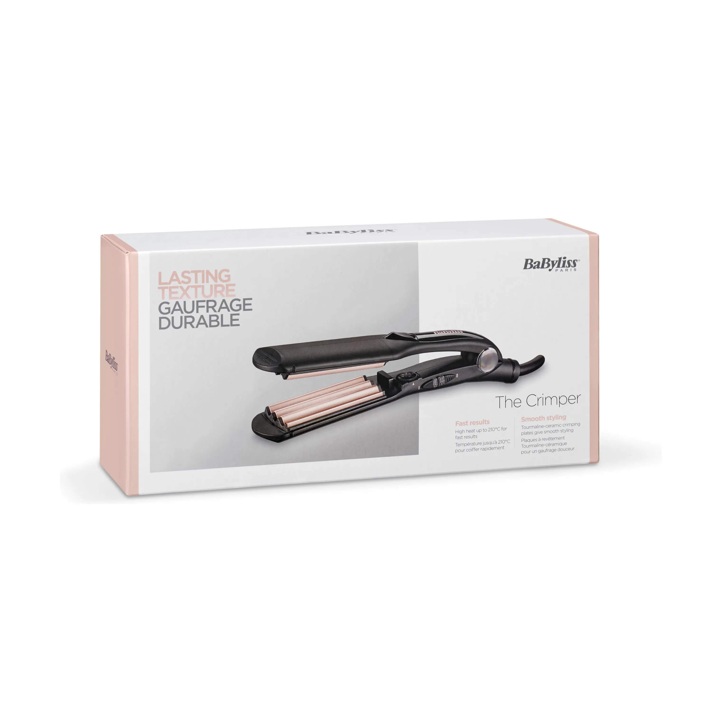 BaByliss Krøllejern The Crimper Crepejern i Sort/rose gold, 3