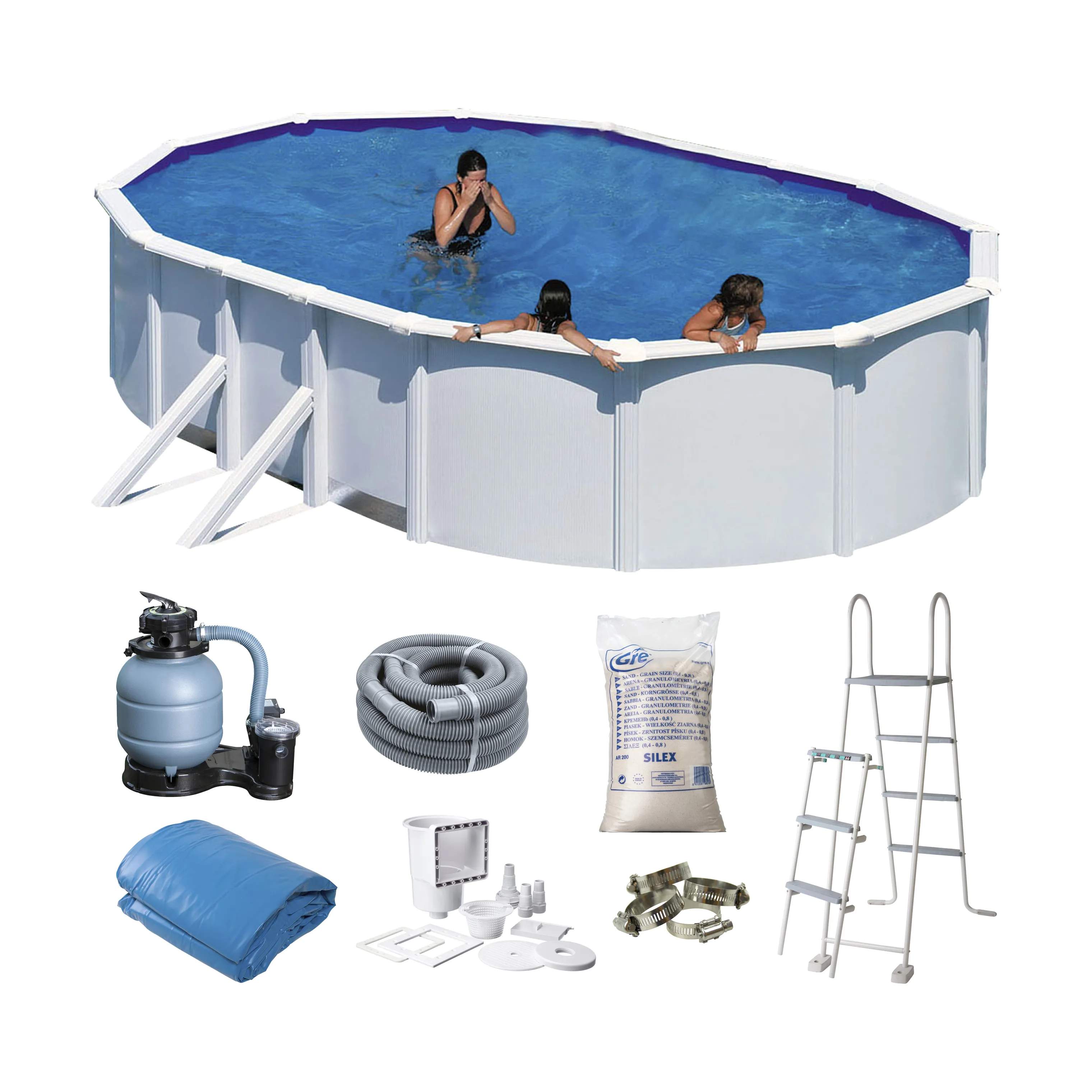 Swim & Fun Pools Fritstående Pool i Hvid, 4