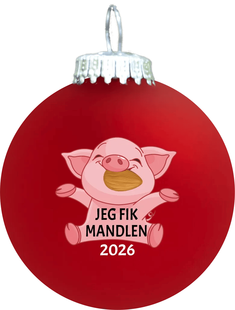 Rolsted Copenhagen Julekugler Julekugle - Jeg fik mandlen 2026 i Rød mat, Jeg fik mandlen 2026, 1