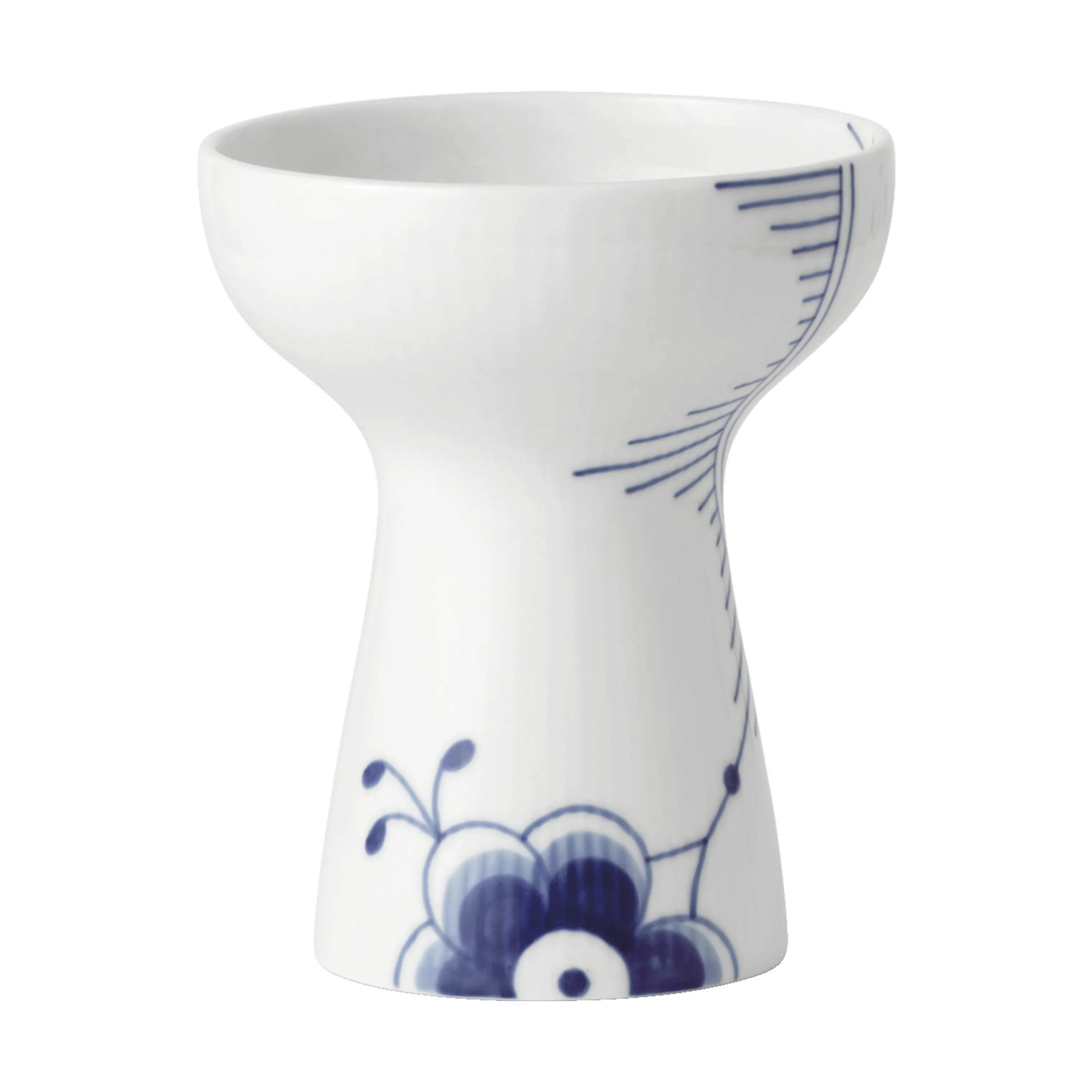 Blå Mega Riflet Vase, hvid, large