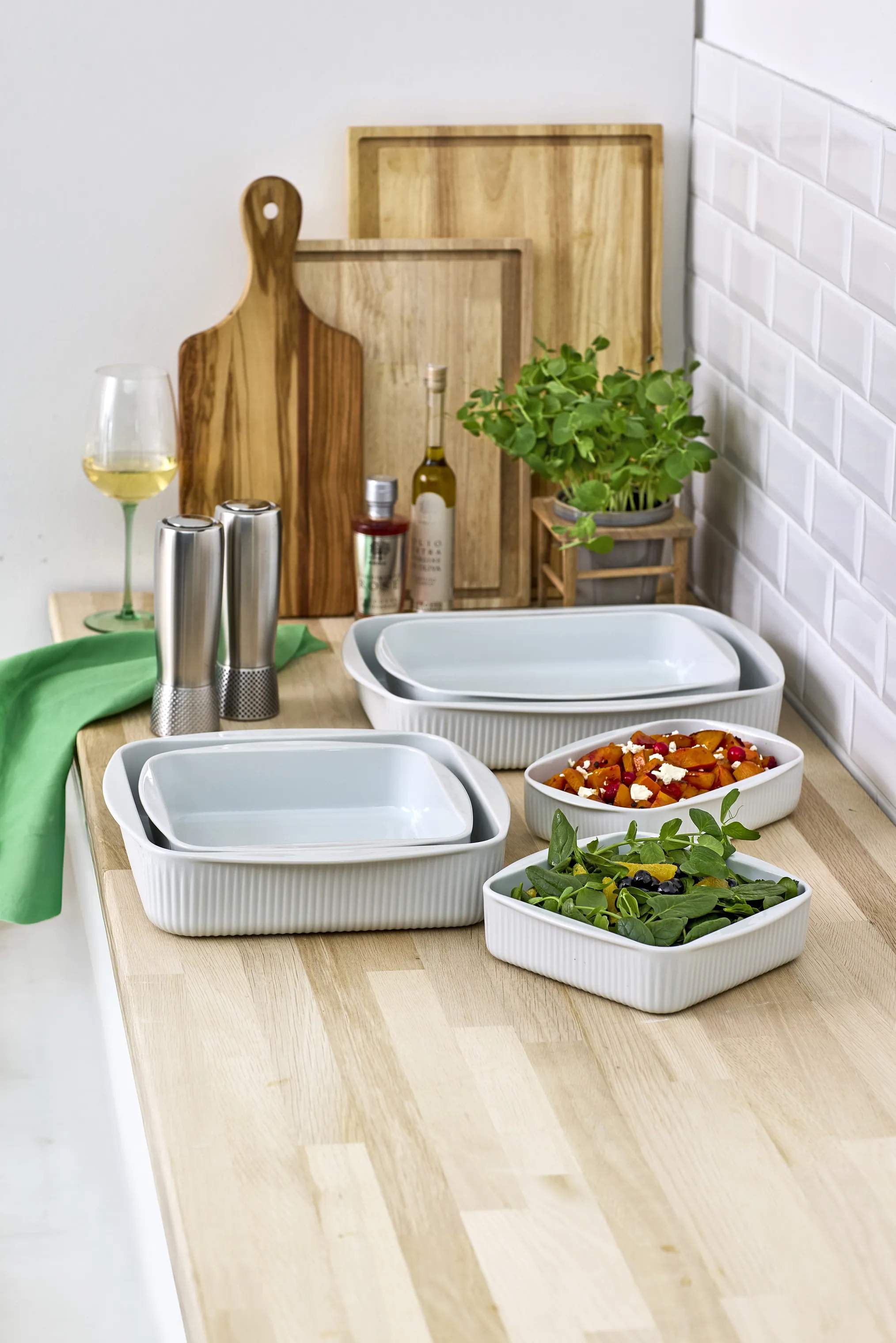 Eva Trio Ovnfaste fade Legio Nova Ovnfast Fadsæt - 3 dele i Hvid, 39 cm, 5
