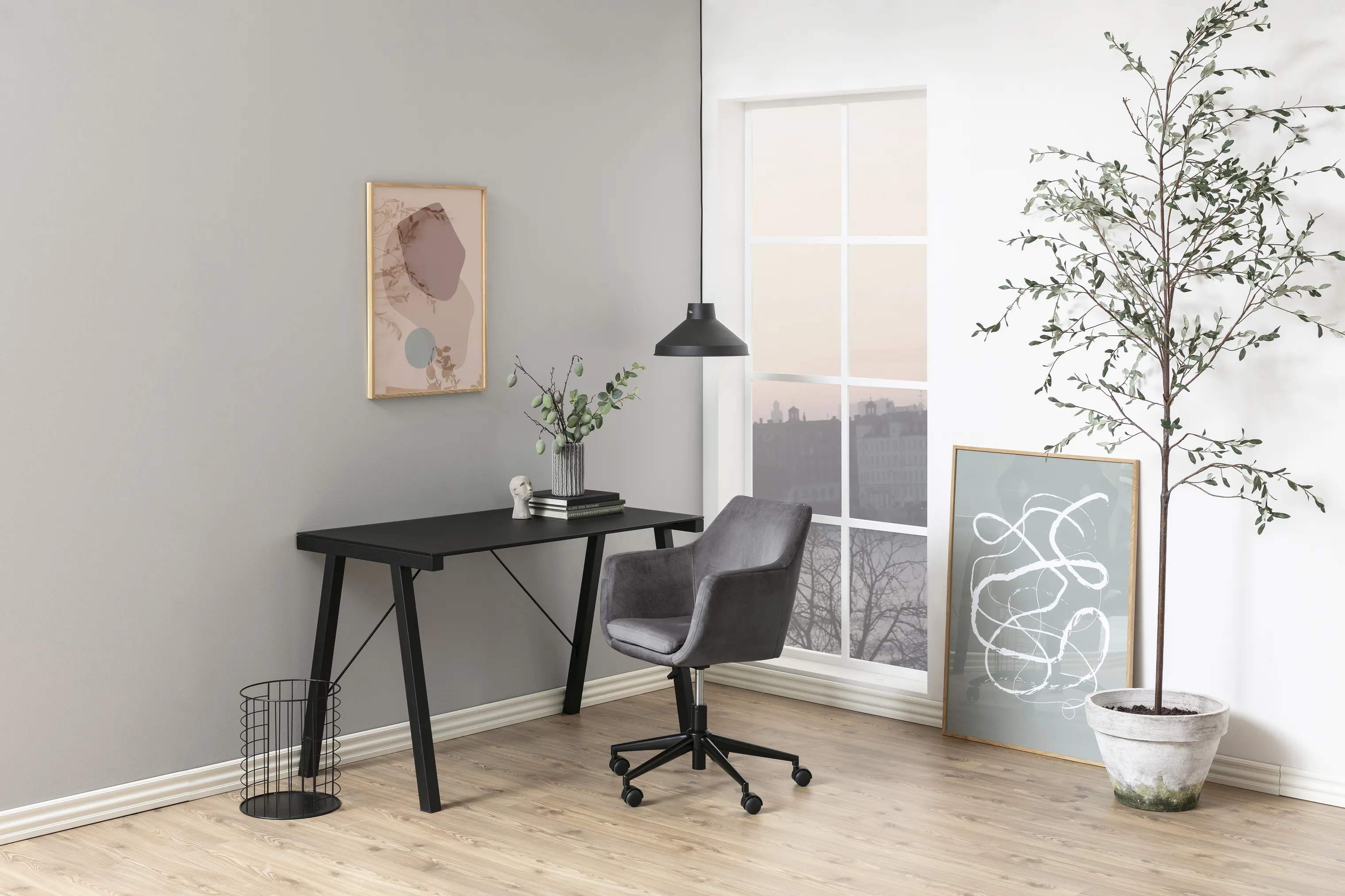 CASA Living Skrivebordsstole Nora Skrivebordsstol i Mørkegrå/sort, 2