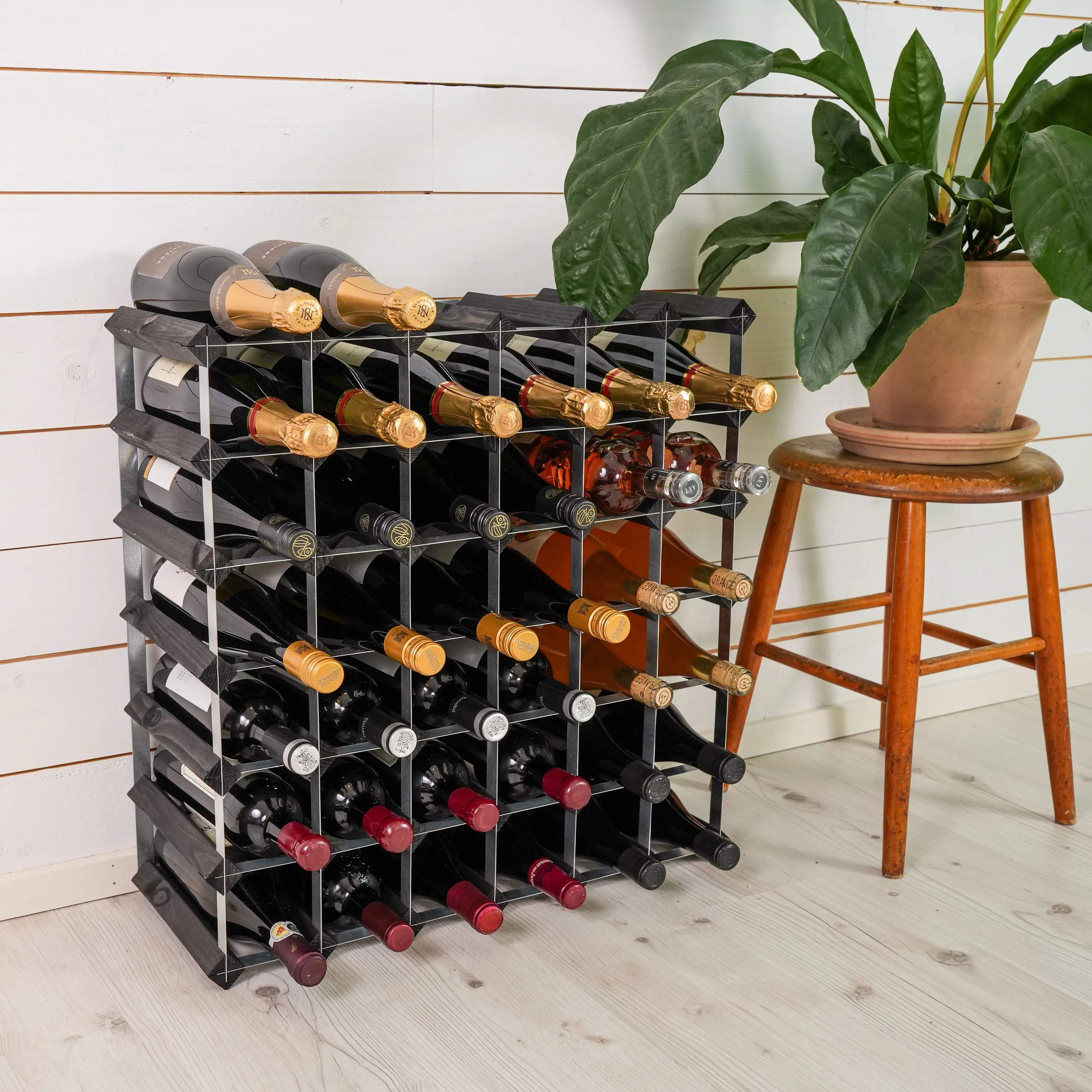 Traditional Wine Racks Vinreoler Vinreol i Sort ask, 42 flasker, 3