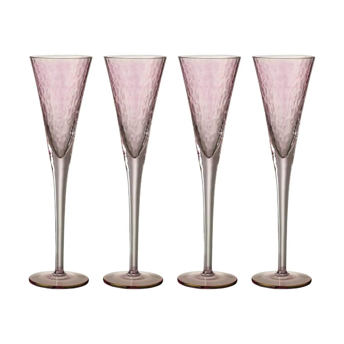 Champagneglas - 4 stk., rosa, large