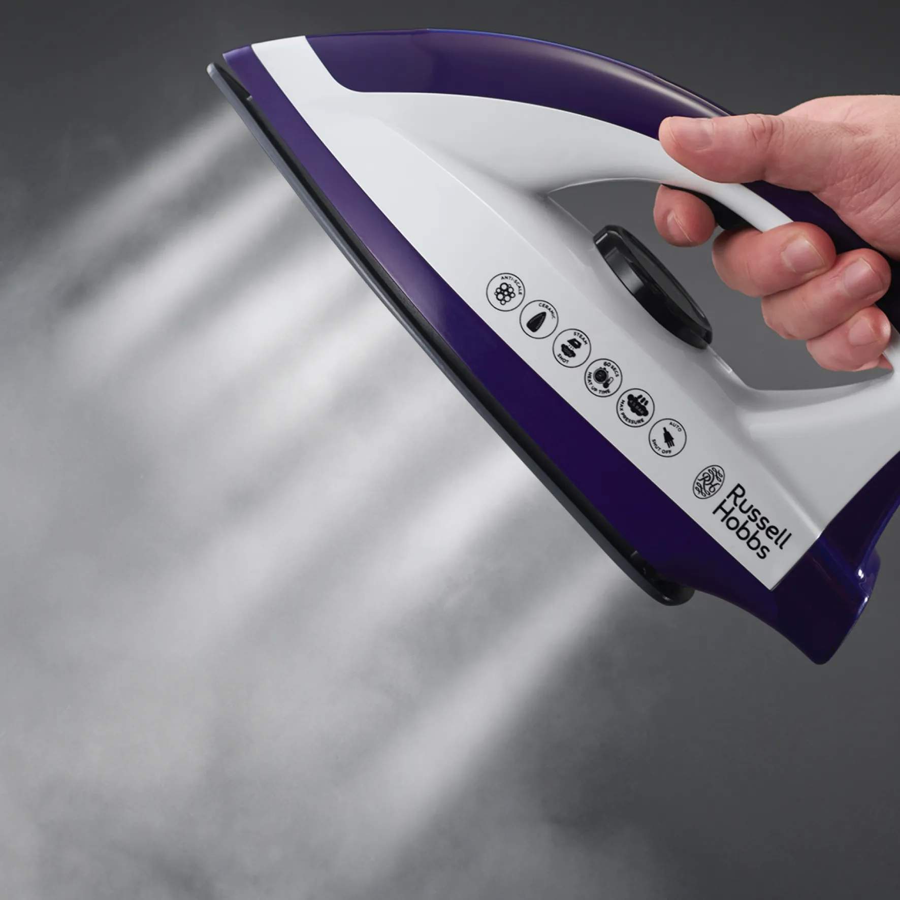 Russell Hobbs Strygejern Steam Power Dampstrygejern i Hvid/lilla, 3
