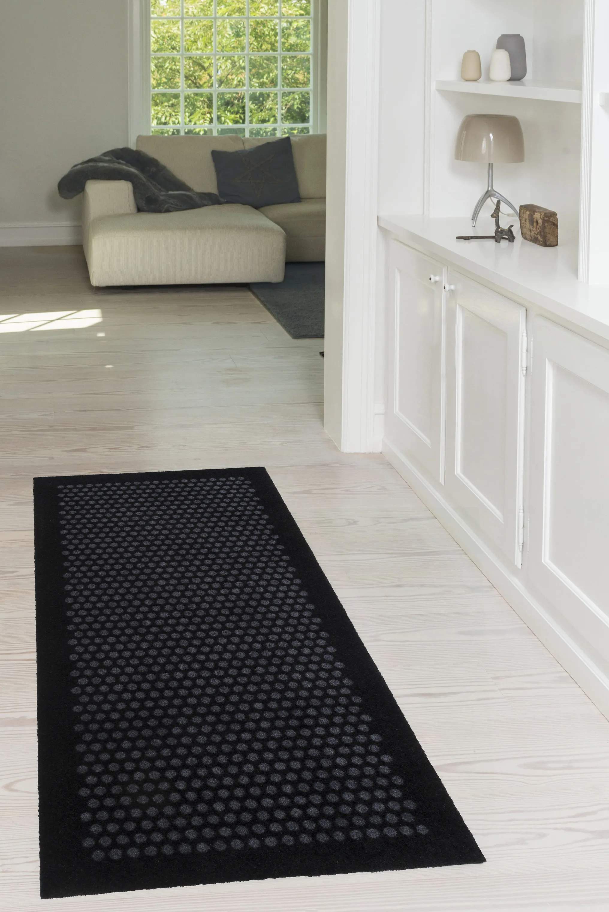 Tica Copenhagen Gulvtæpper Dot Gulvtæppe i Sort/grå, B67 x L150 cm, 3