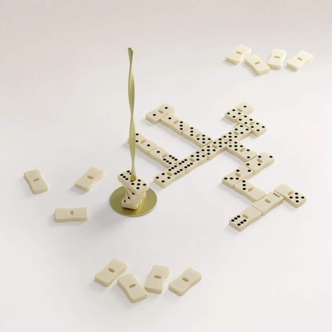 Umbra Spil Spintile Domino i Messing, 2