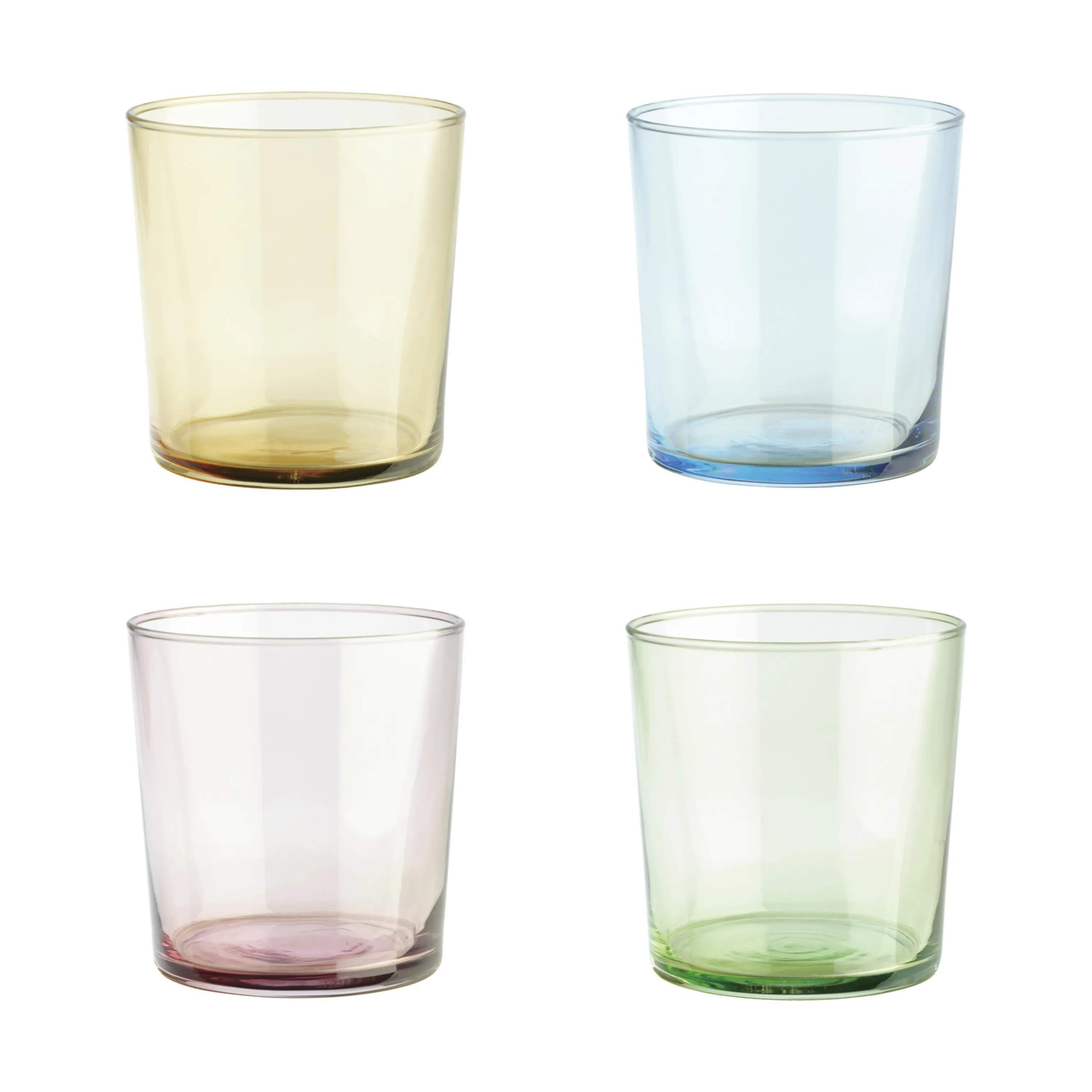 Aida Drikkeglas - 4 stk., amber;pink;light blue;green, large