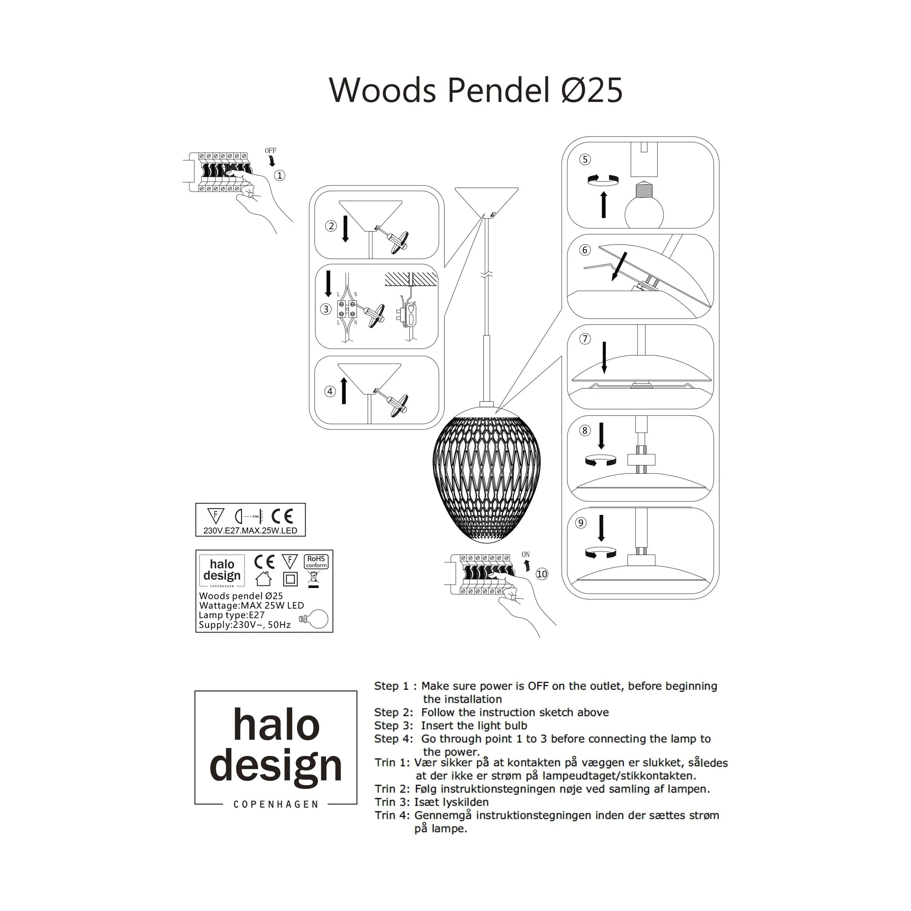 Halo Design Pendler Woods Pendel i Smoke, 25 cm, 4