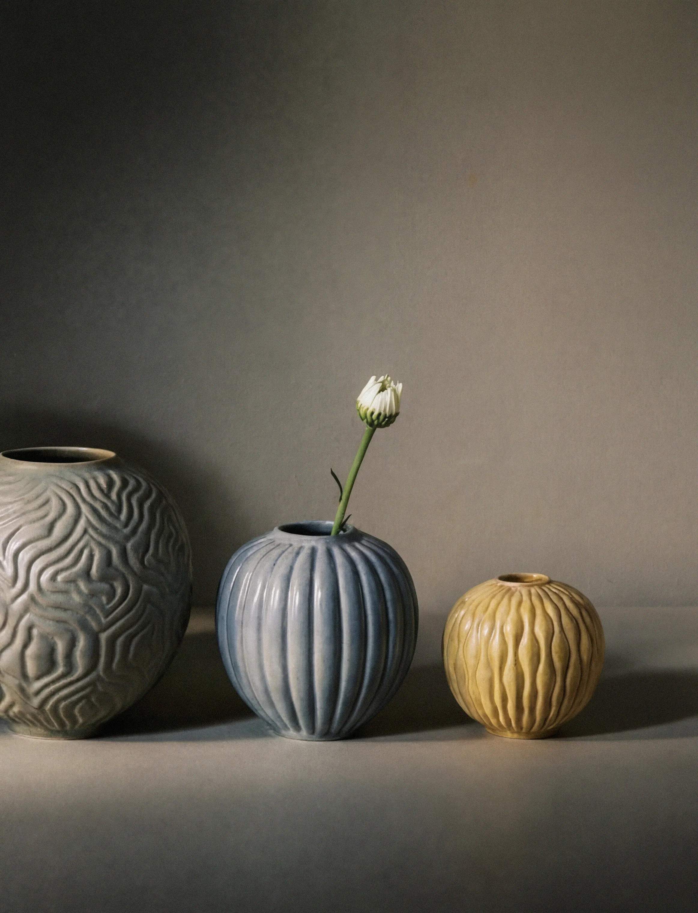 Knabstrup Keramik Vaser Solum Vase i mist, 3