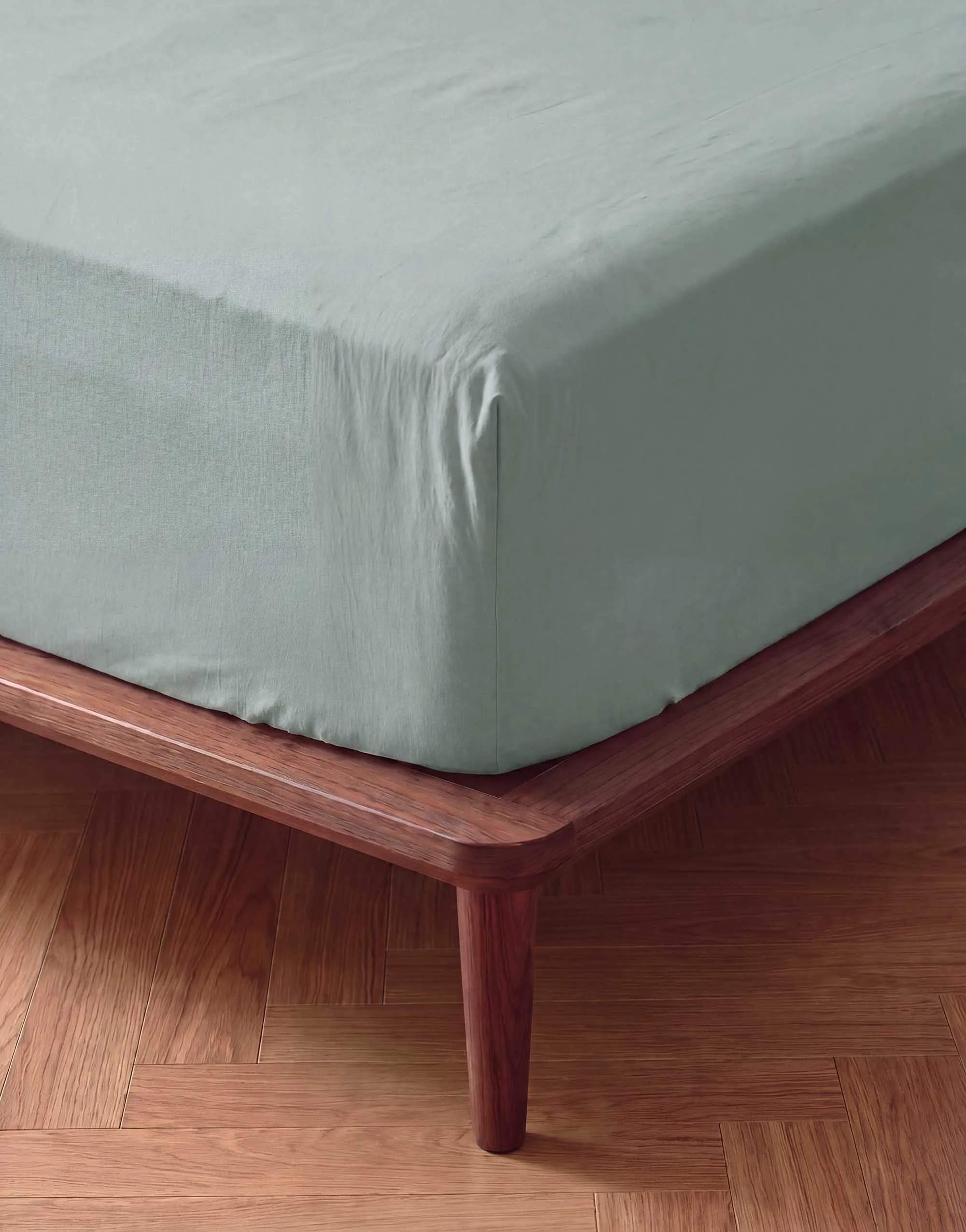 Essenza Lagner Fine Organic Jersey Boxlagen i Dusty teal, B100 x L220 cm, 4
