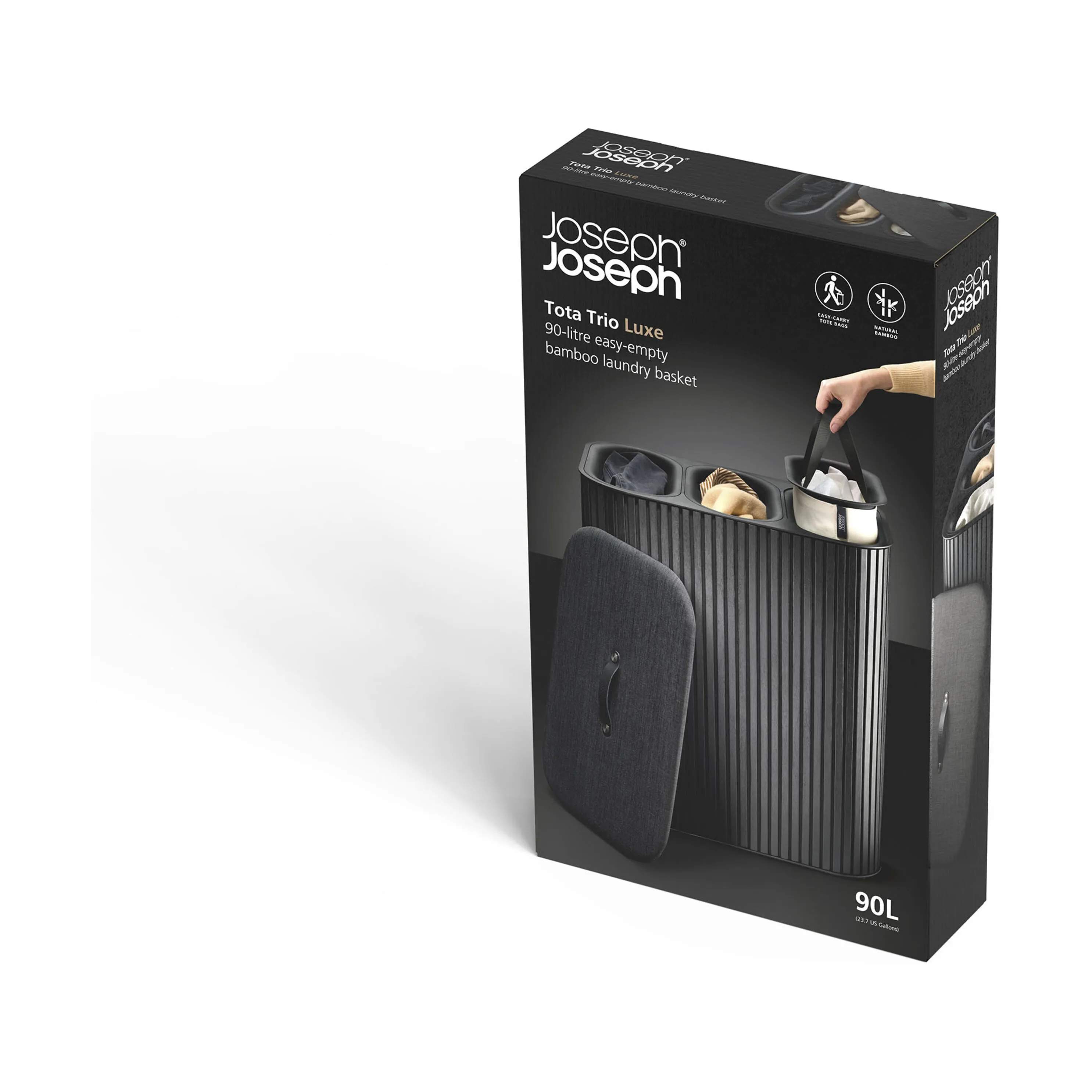 Joseph Joseph Vasketøjskurve Tota Trio Luxe Vasketøjskurv i Sort, 3 rum, 10