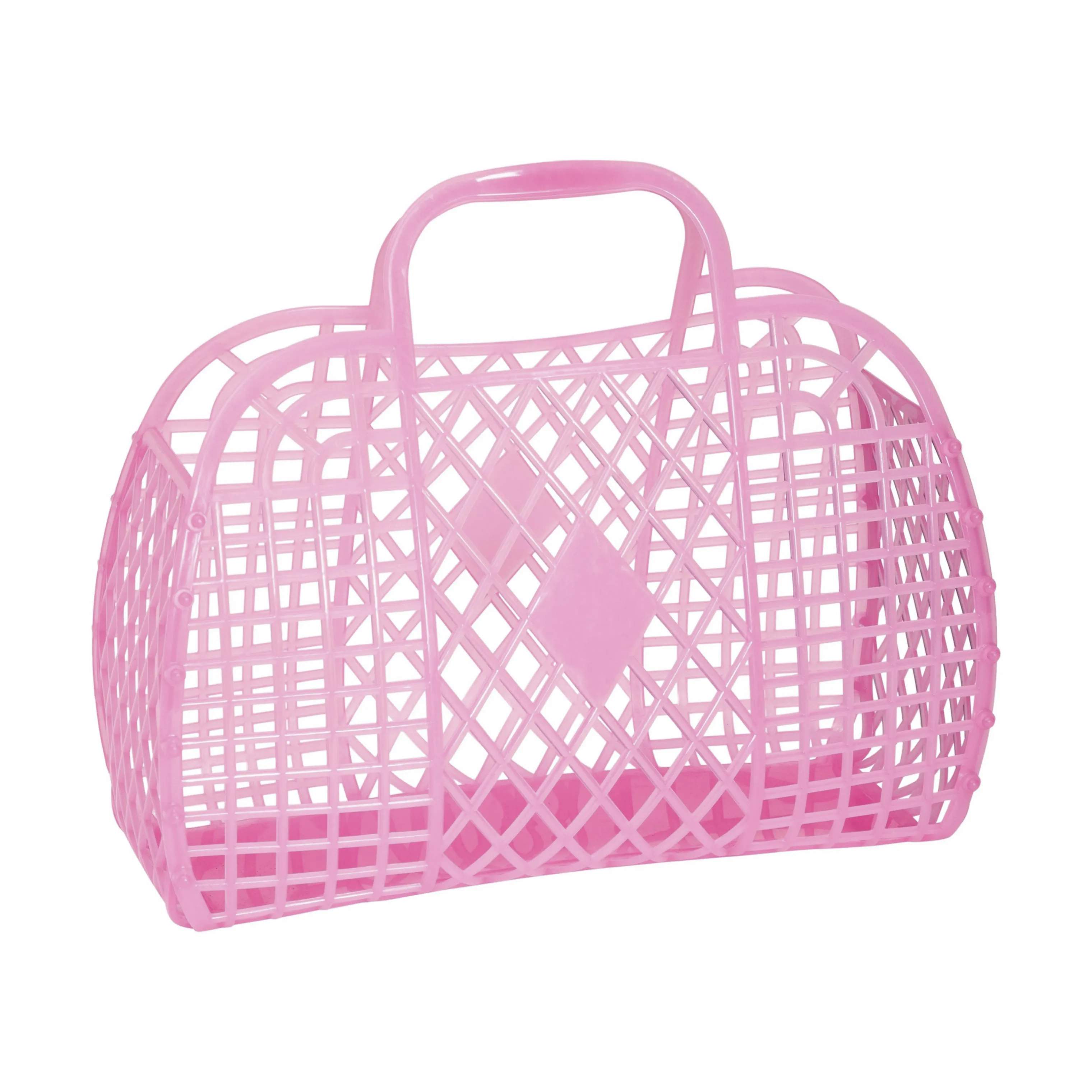 Retro Basket, neon pink, large