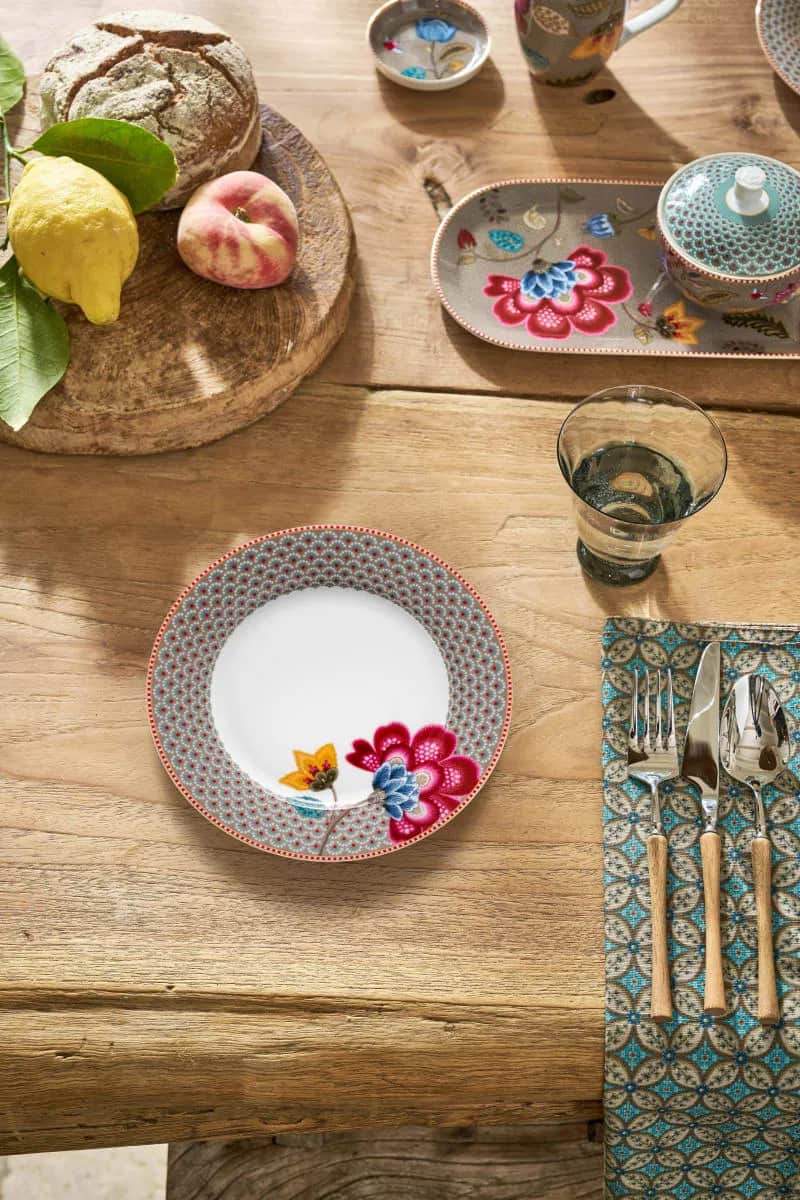 PIP Studio Frokosttallerkener Blooming Tales Frokosttallerken i Khaki, 23 cm, 2