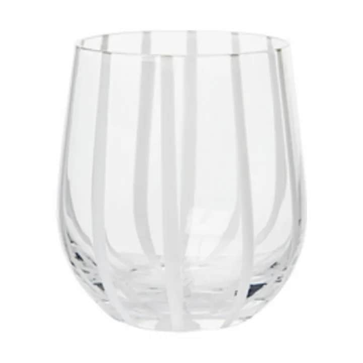 Stripe Drikkeglas, hvid/klar, large