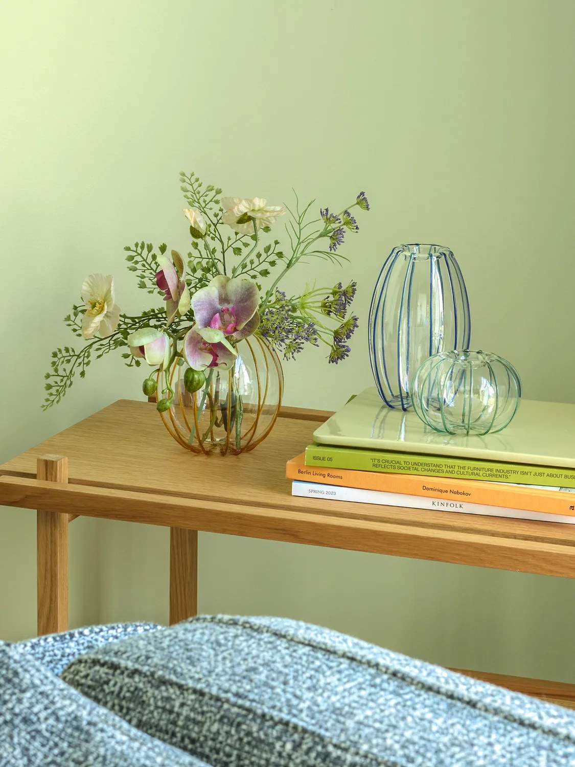 Hübsch Vaser Orbit Vase - 3 stk. i Klar/Blå/Ravfarve/Grøn, 2