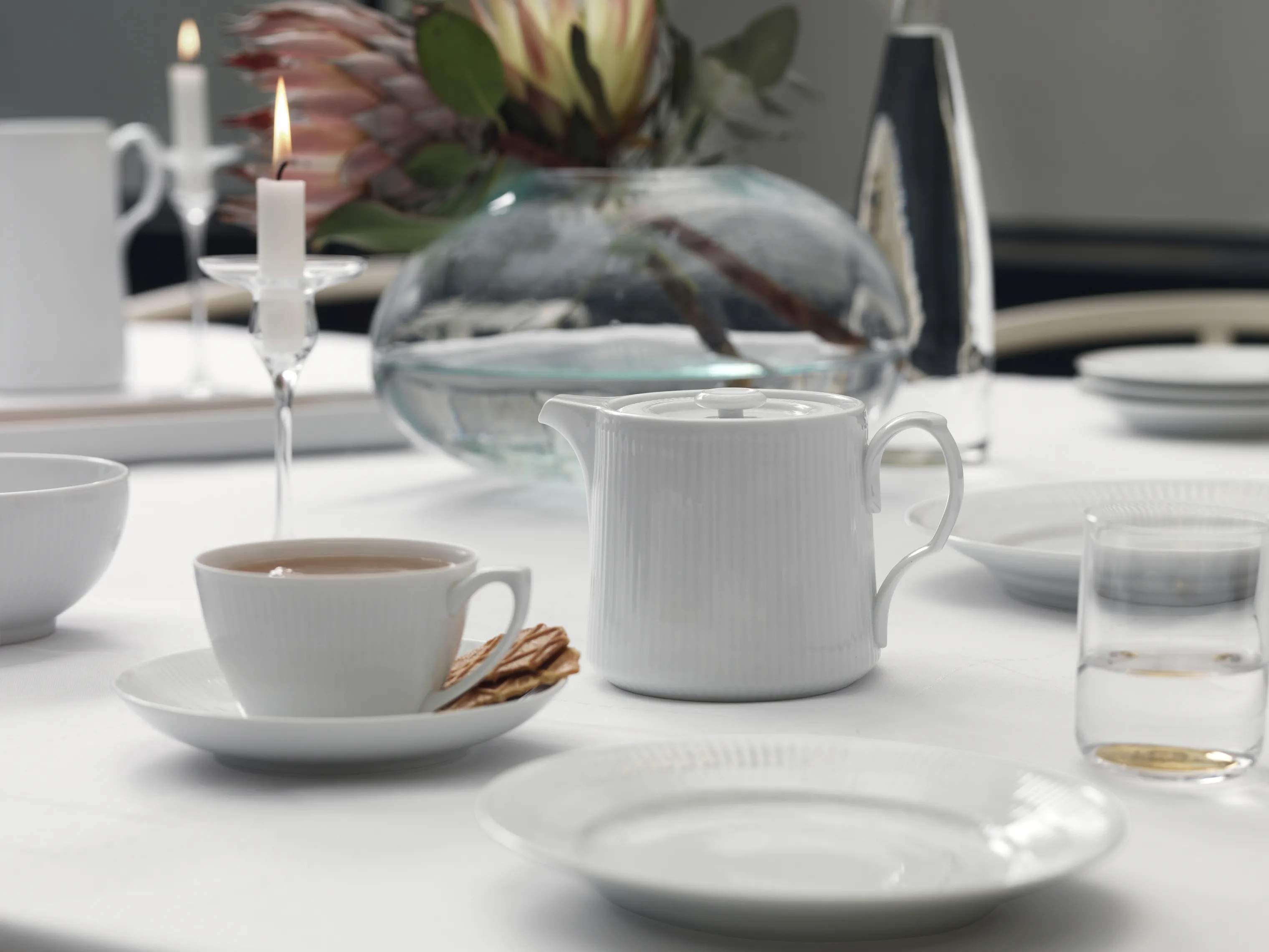 Royal Copenhagen Tekander Hvid Riflet Tekande i Hvid, 2