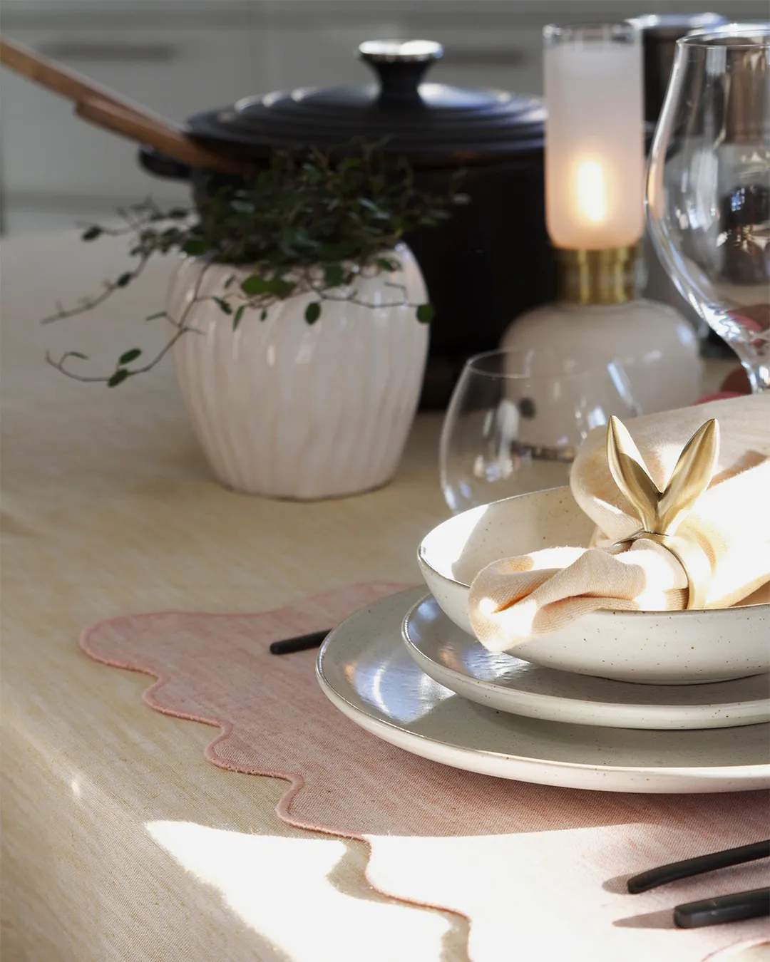 Svanefors Stofservietter Sabina Mundserviet i Beige/gul, 2