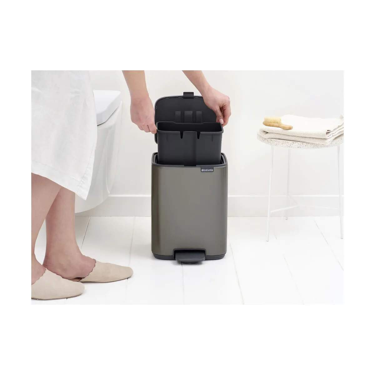 Brabantia Pedalspande Bo Pedalspand i Platinum, 7 L, 4