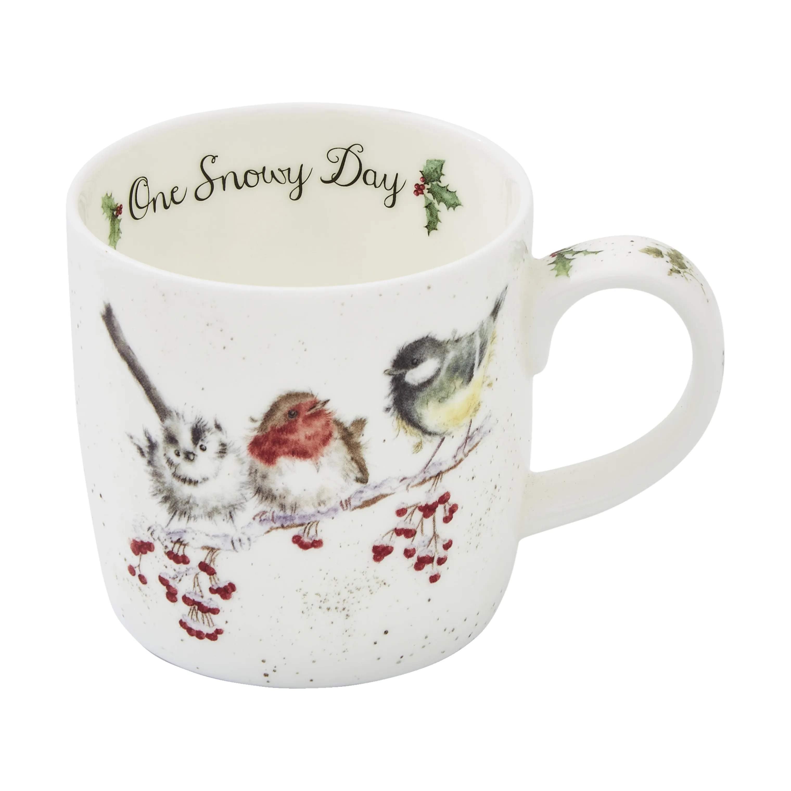 Spode Krus og kopper med hank Wrendale Krus i One Snowy Day, 1