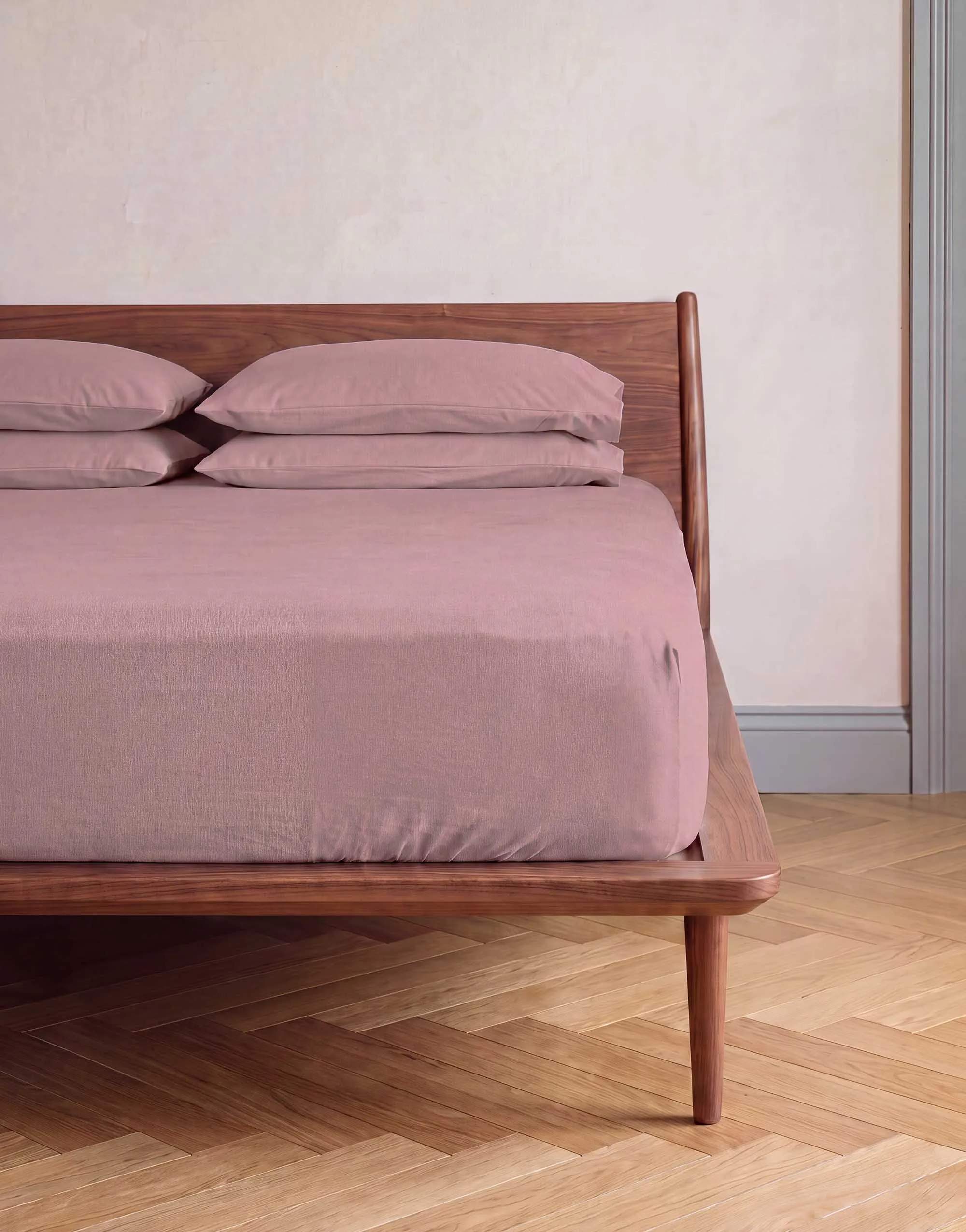 Essenza Lagner Fine Organic Jersey Boxlagen i Woodrose, B100 x L220 cm, 2