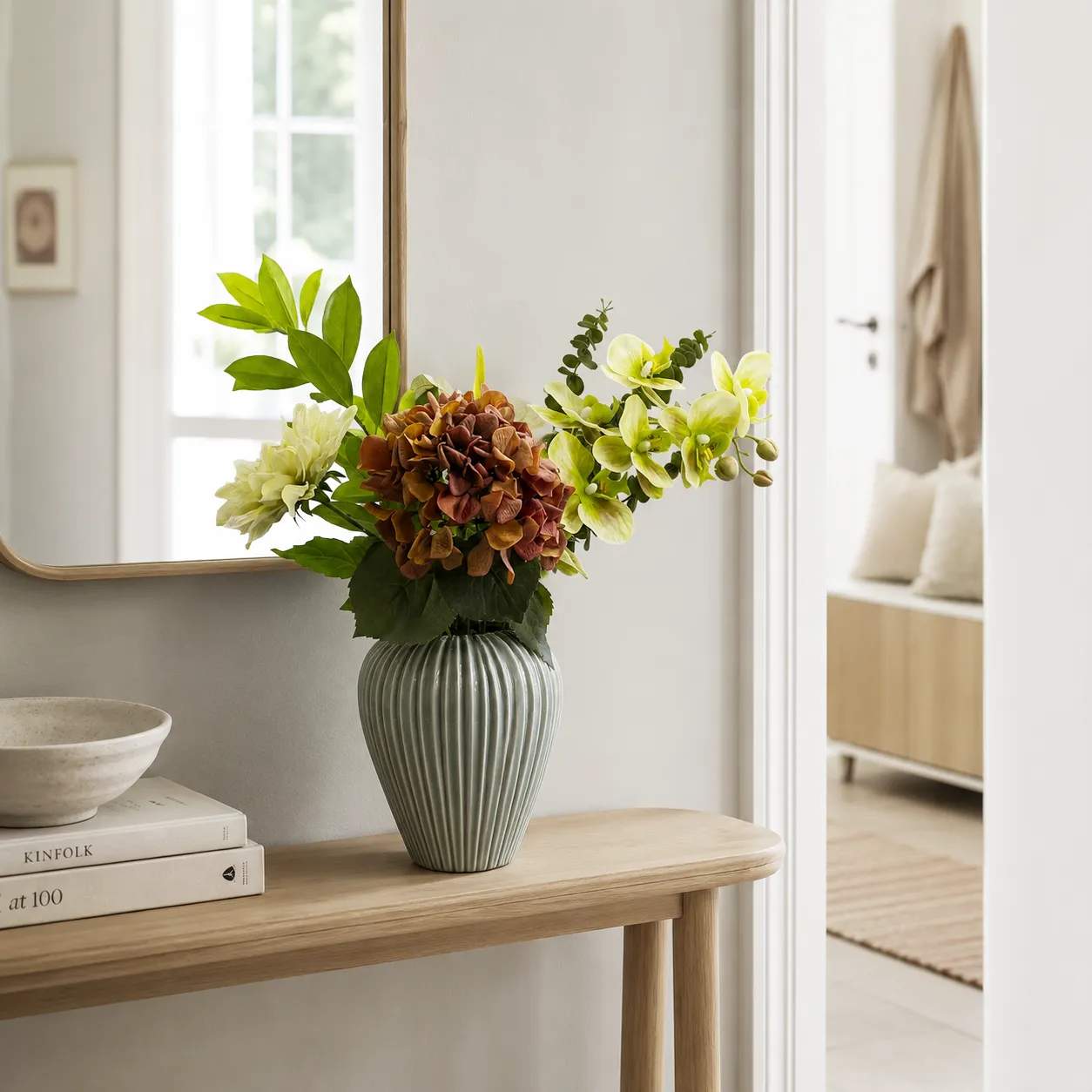 everbloom Kunstige blomster Kunstig Real Touch Blomsterbuket i Orange, 3