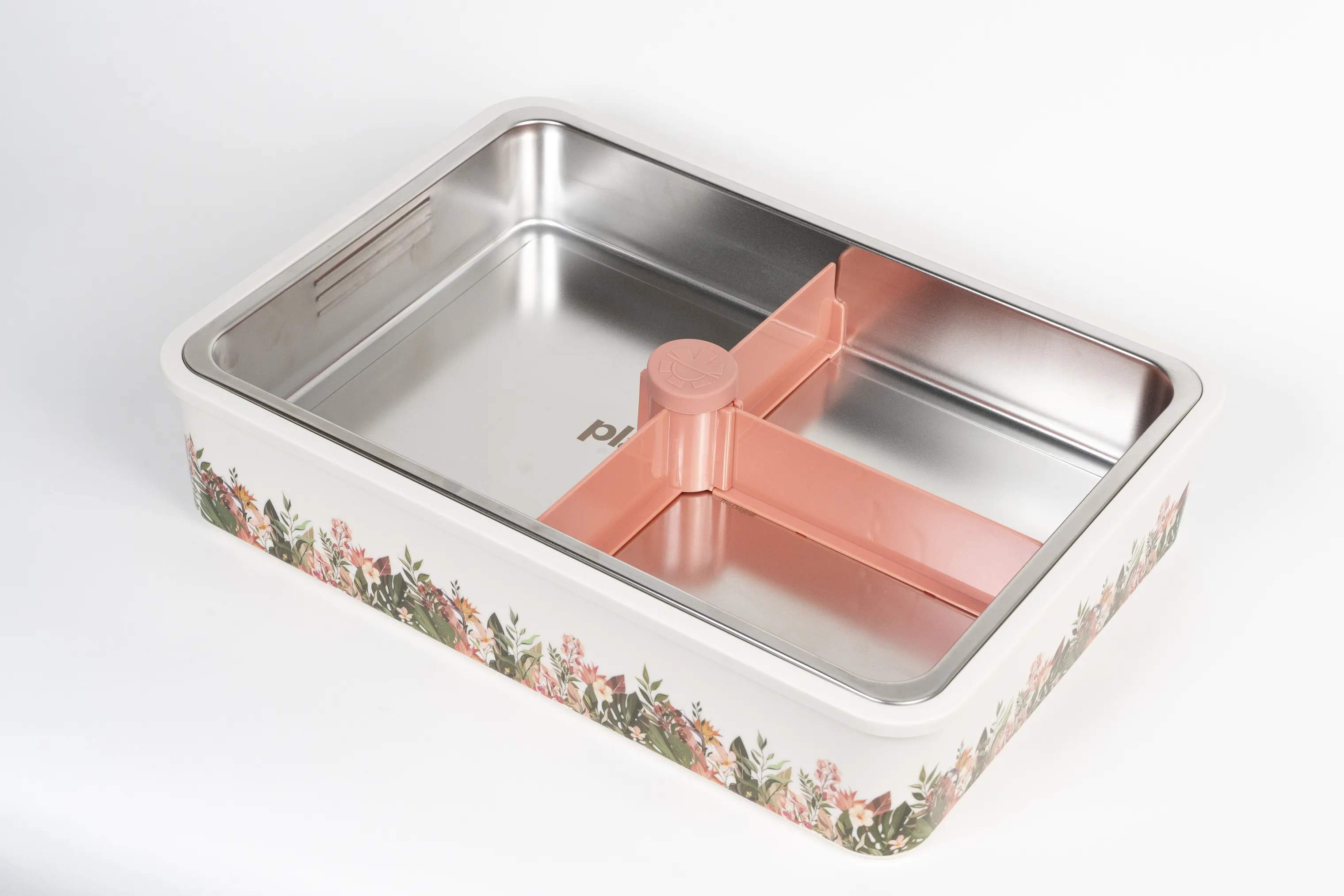 Platterbox Opbevaringsbokse Snack Box Tilbehørssæt - 21 dele i Hvid/Blomster, 3