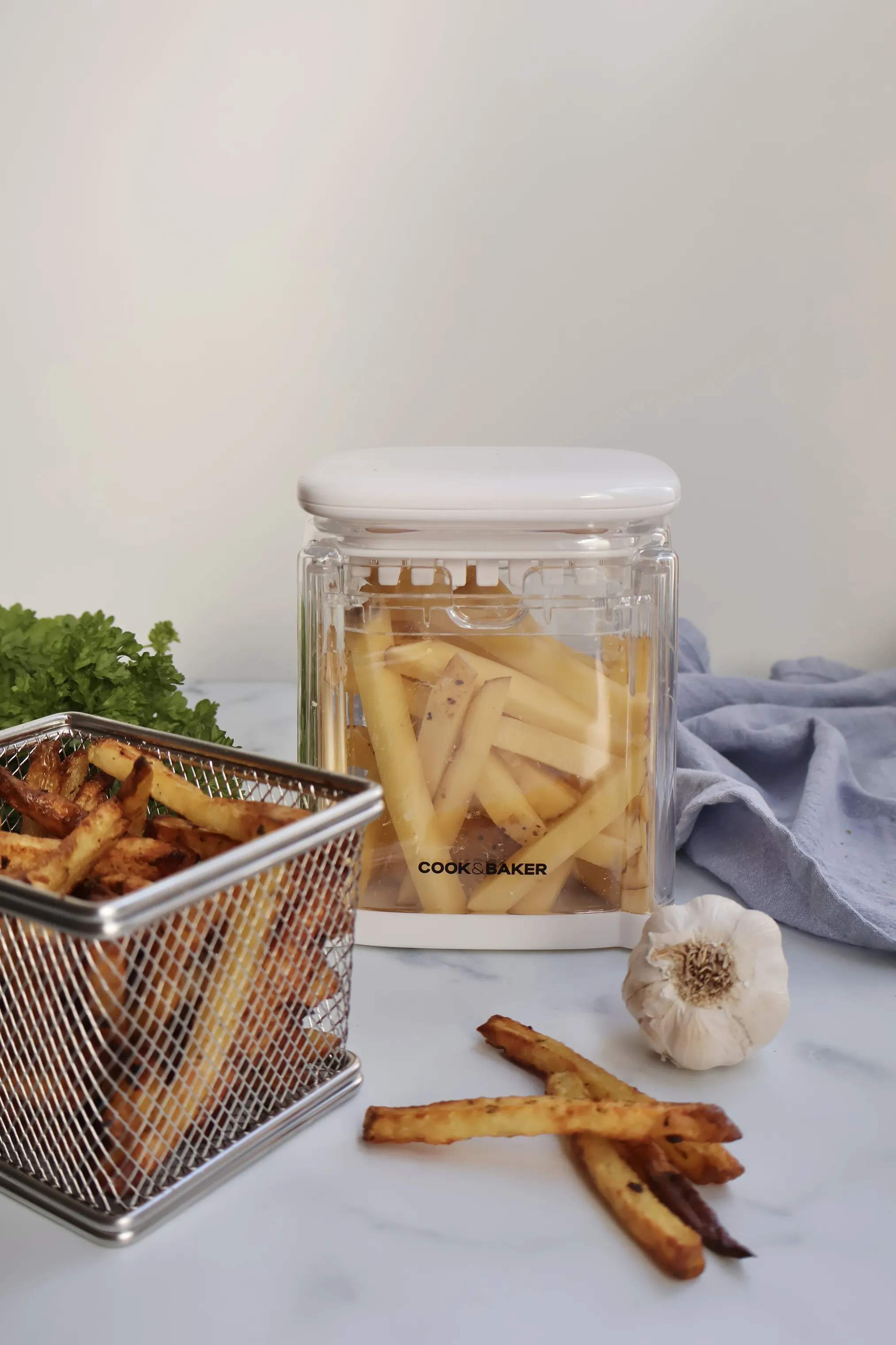 Cook & Baker Øvrigt køkkengrej Pommes Frites Hakker i hvid, grå, 3