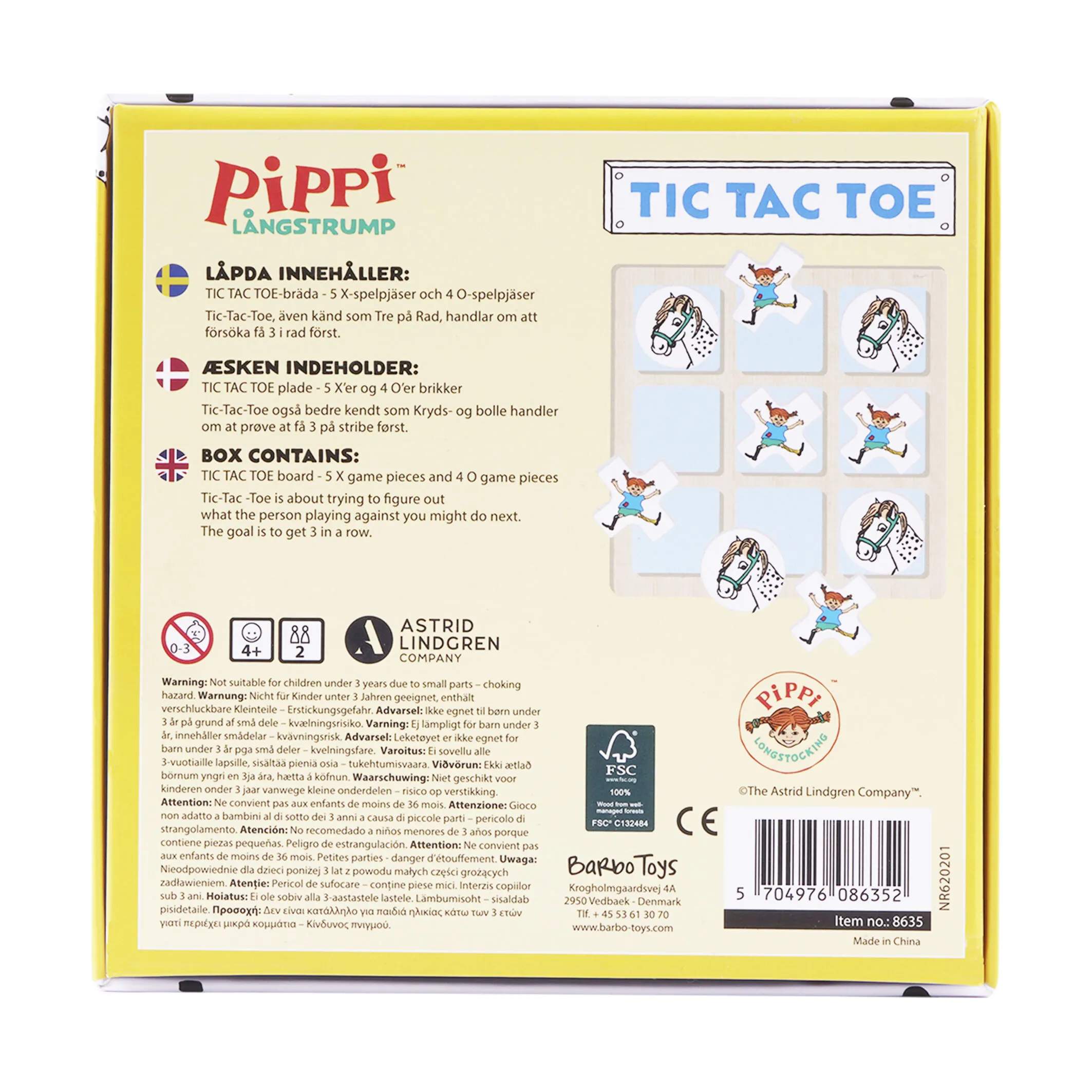Barbo Toys Spil Pippi Langstrømpe Pippi Langstrømpe Kryds og bolle i Multifarvet, 4