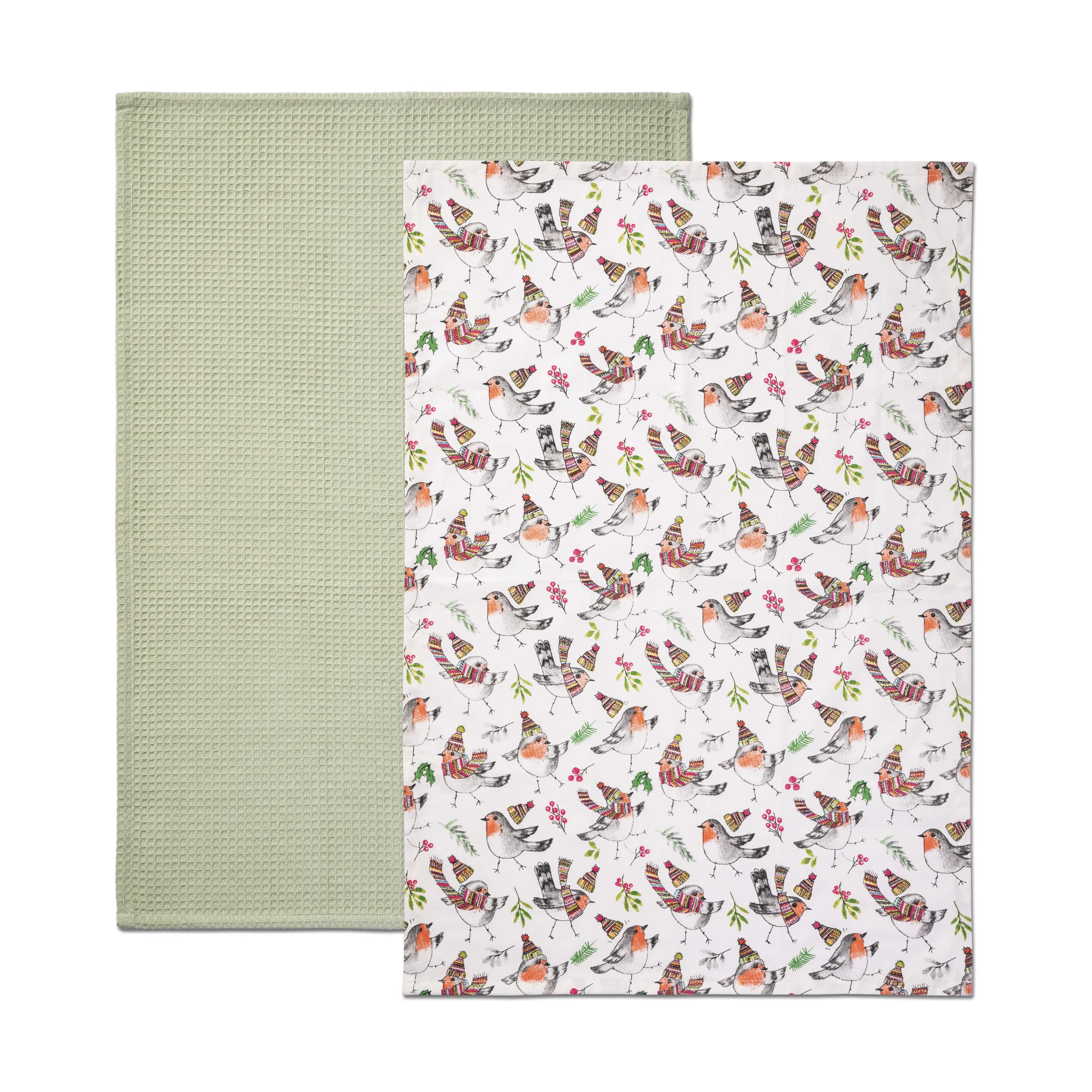 Mikasa Viskestykker Tipperley Hill Robin Viskestykke - 2 stk. i Hvid, 1